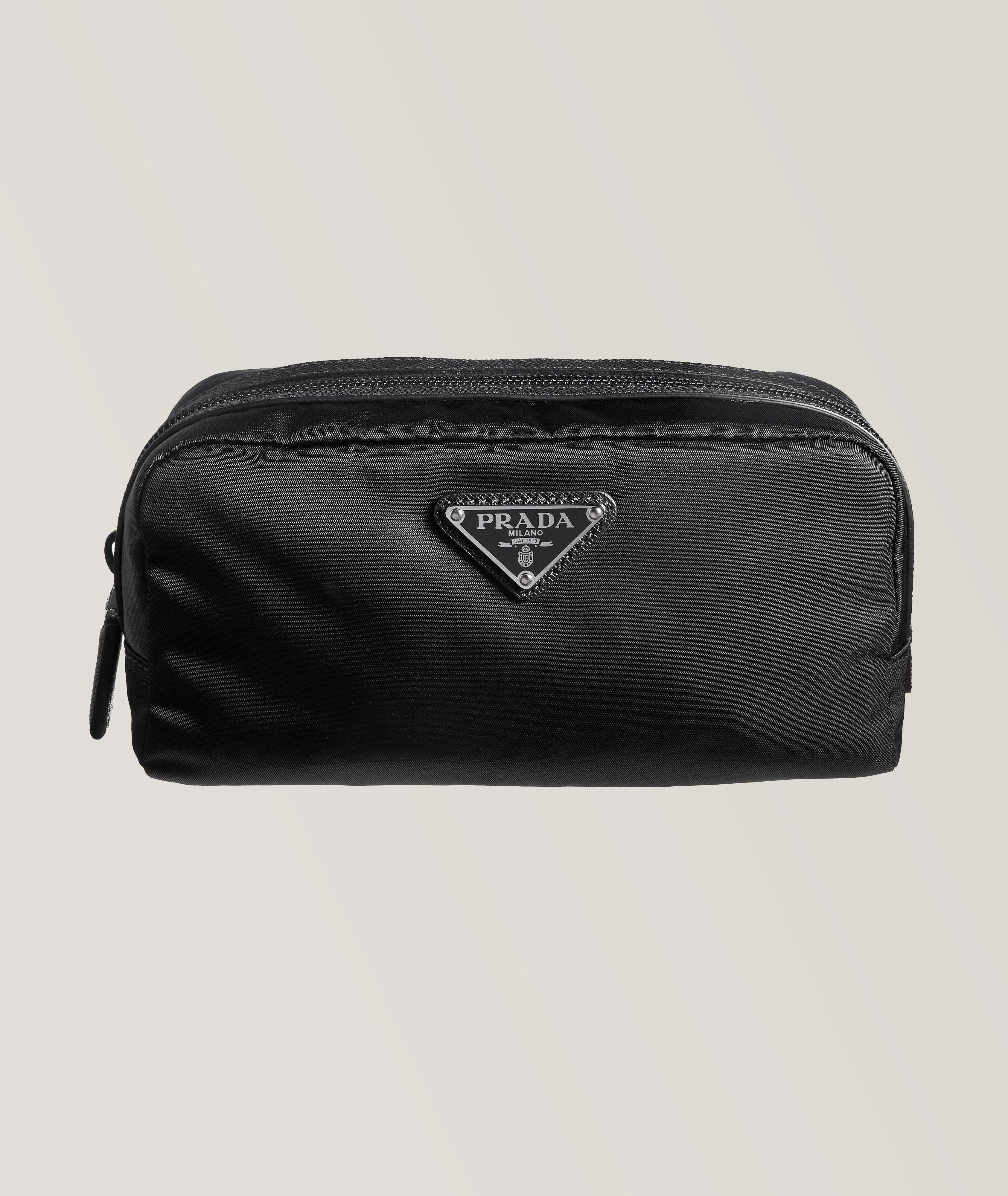 Re-Nylon & Saffiano Leather Toiletry Bag