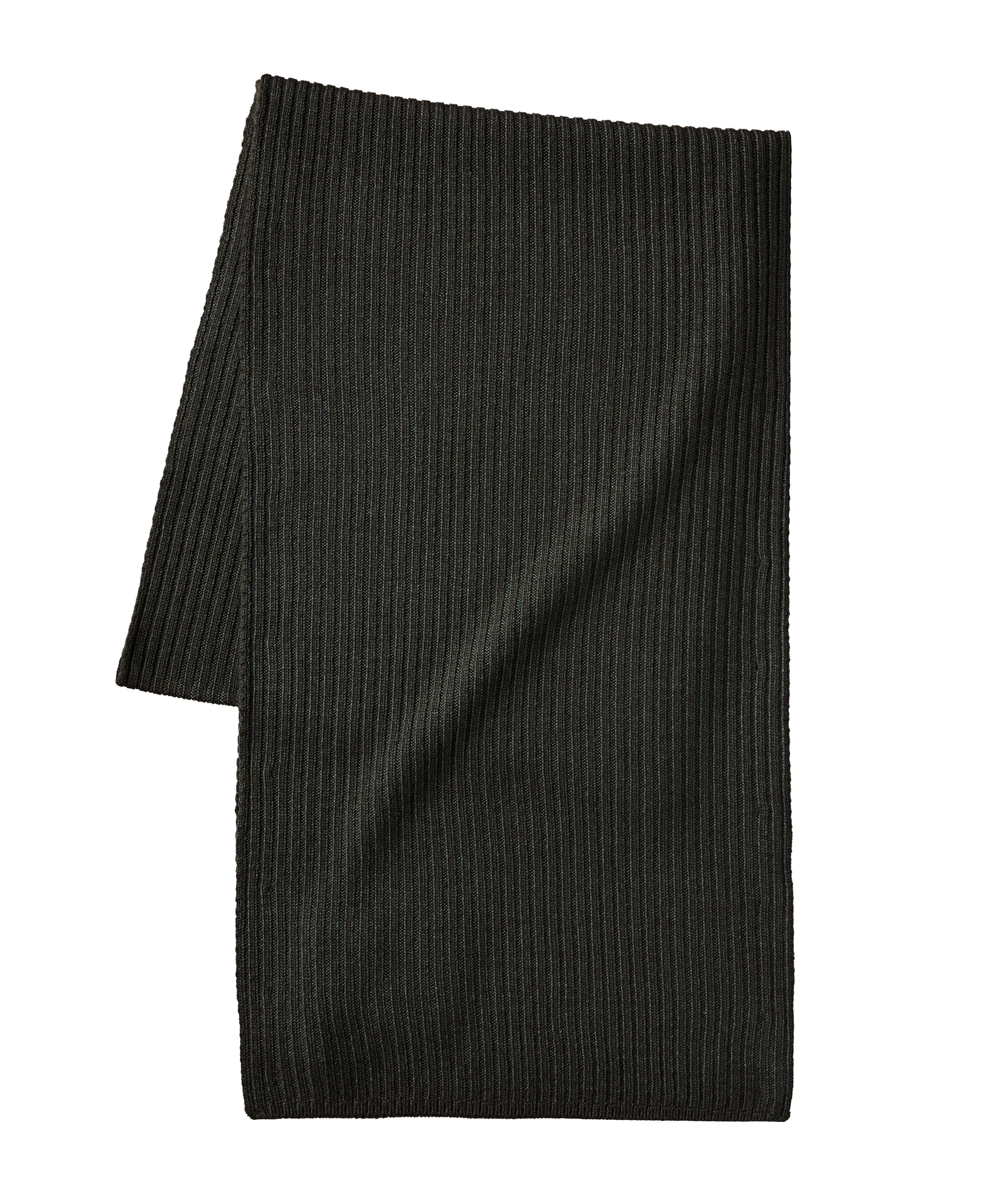 Écharpe en tricot côtelé de laine mérinos image 0