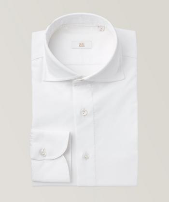 Tailored Fit White Pleated Dress Shirt