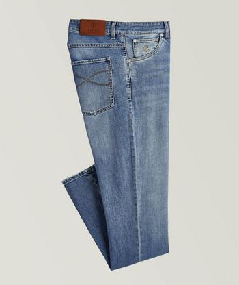 Purple Brand P002 Distressed Garment-dyed Slim-leg Jeans - Blue