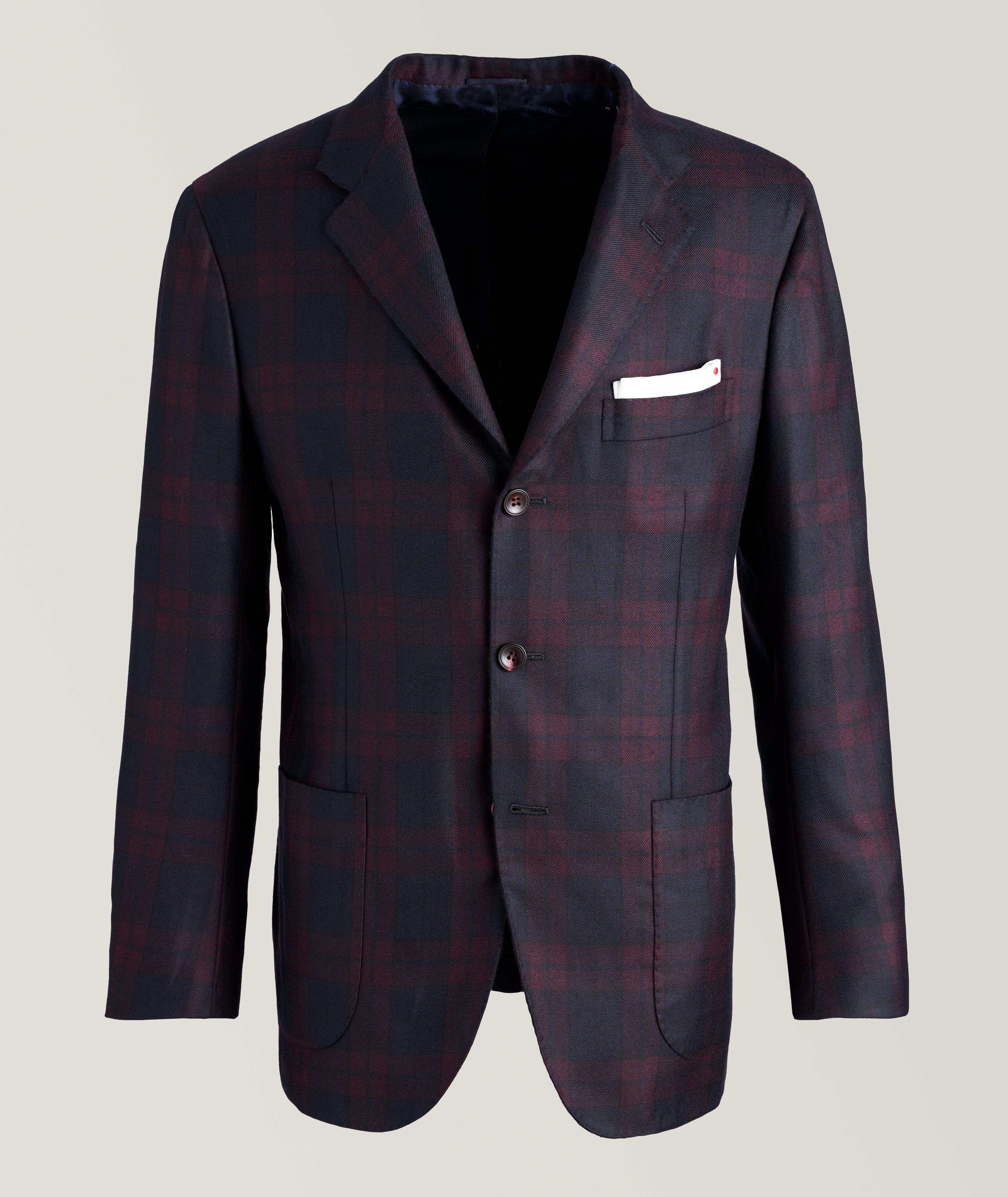 Plaid Cashmere, Wool & Silk Blend Sport Jacket