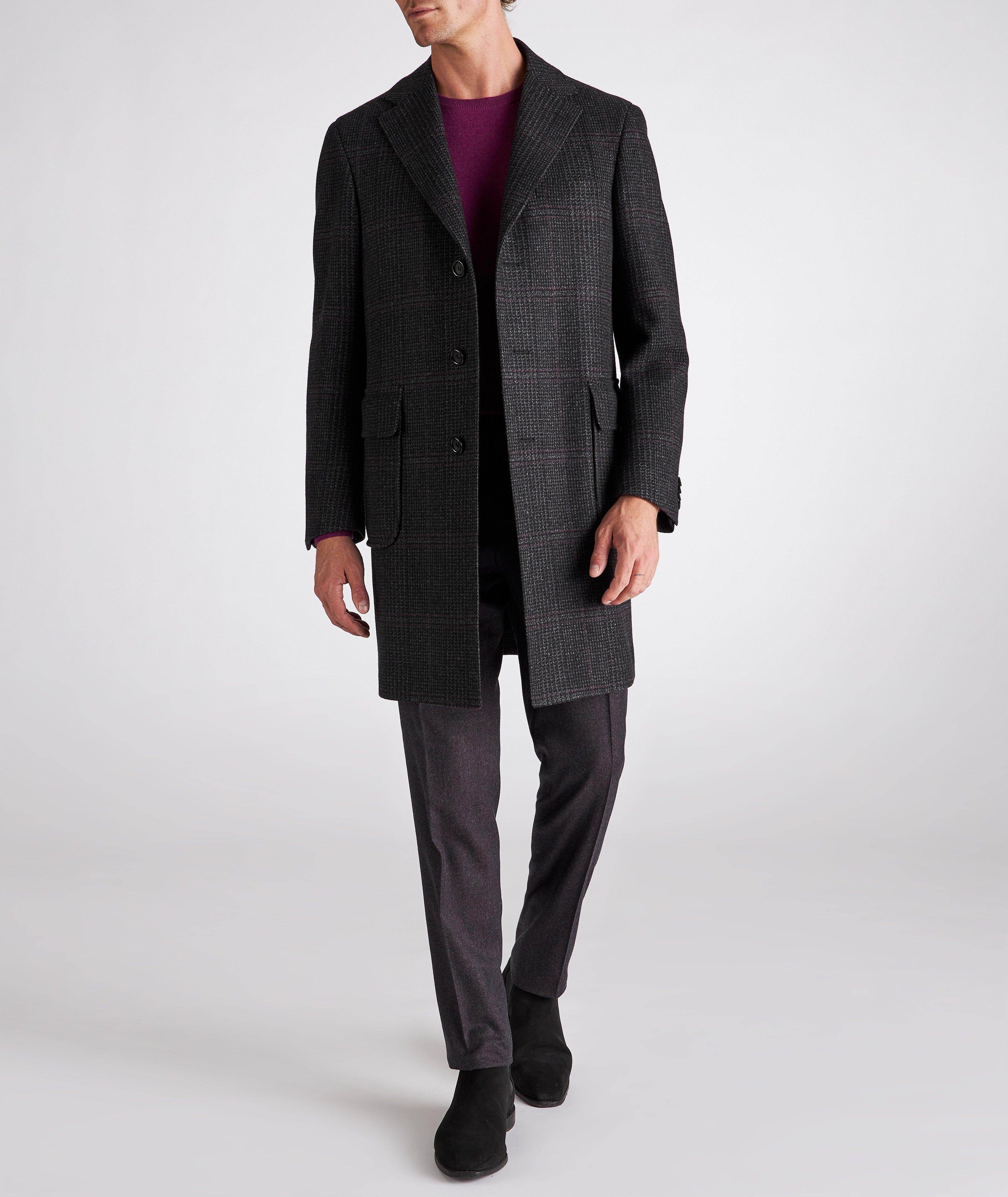 Kei Wool-Cashmere Plaid Overcheck Car Coat image 1