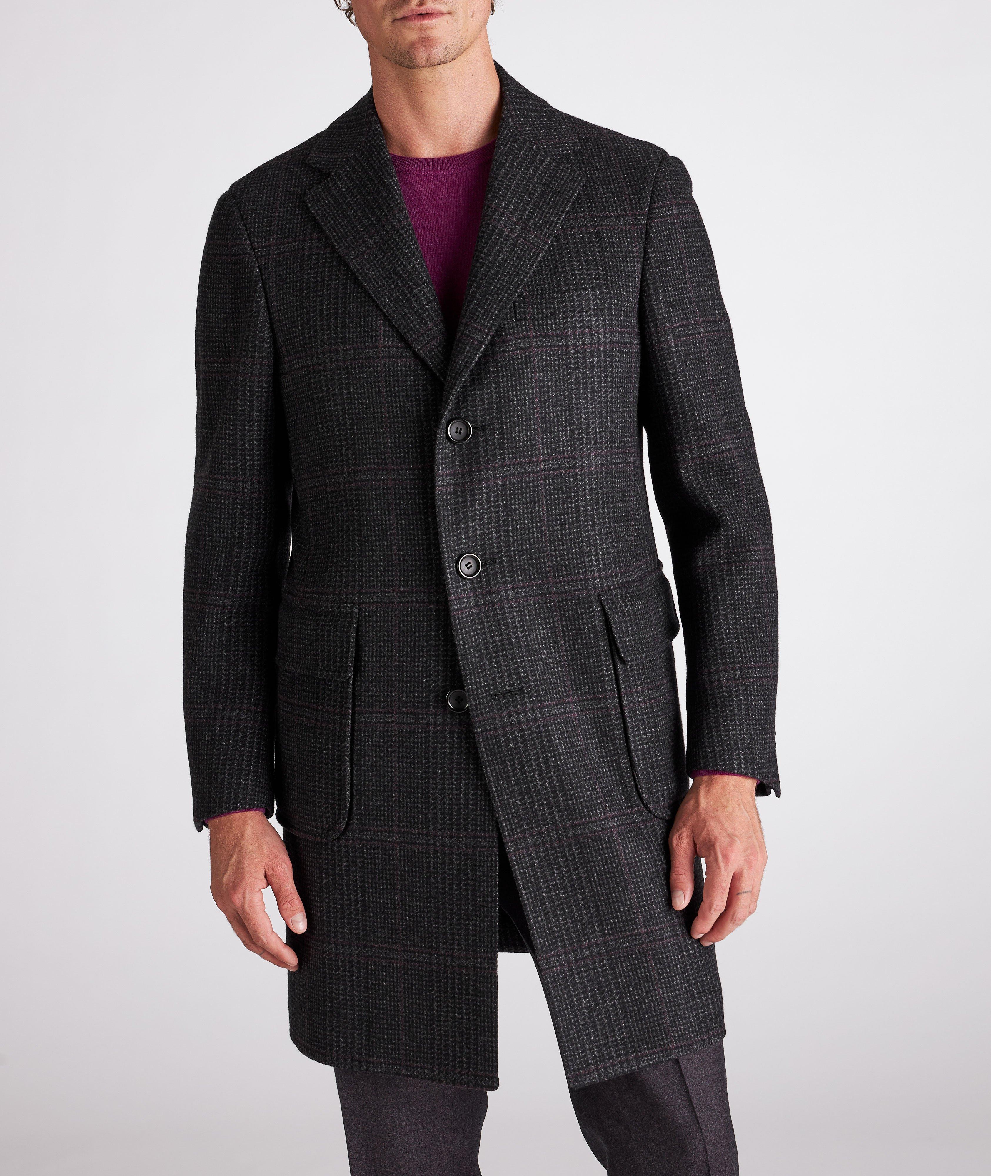 Canali Kei Wool-Cashmere Plaid Overcheck Car Coat | Coats | Final Cut