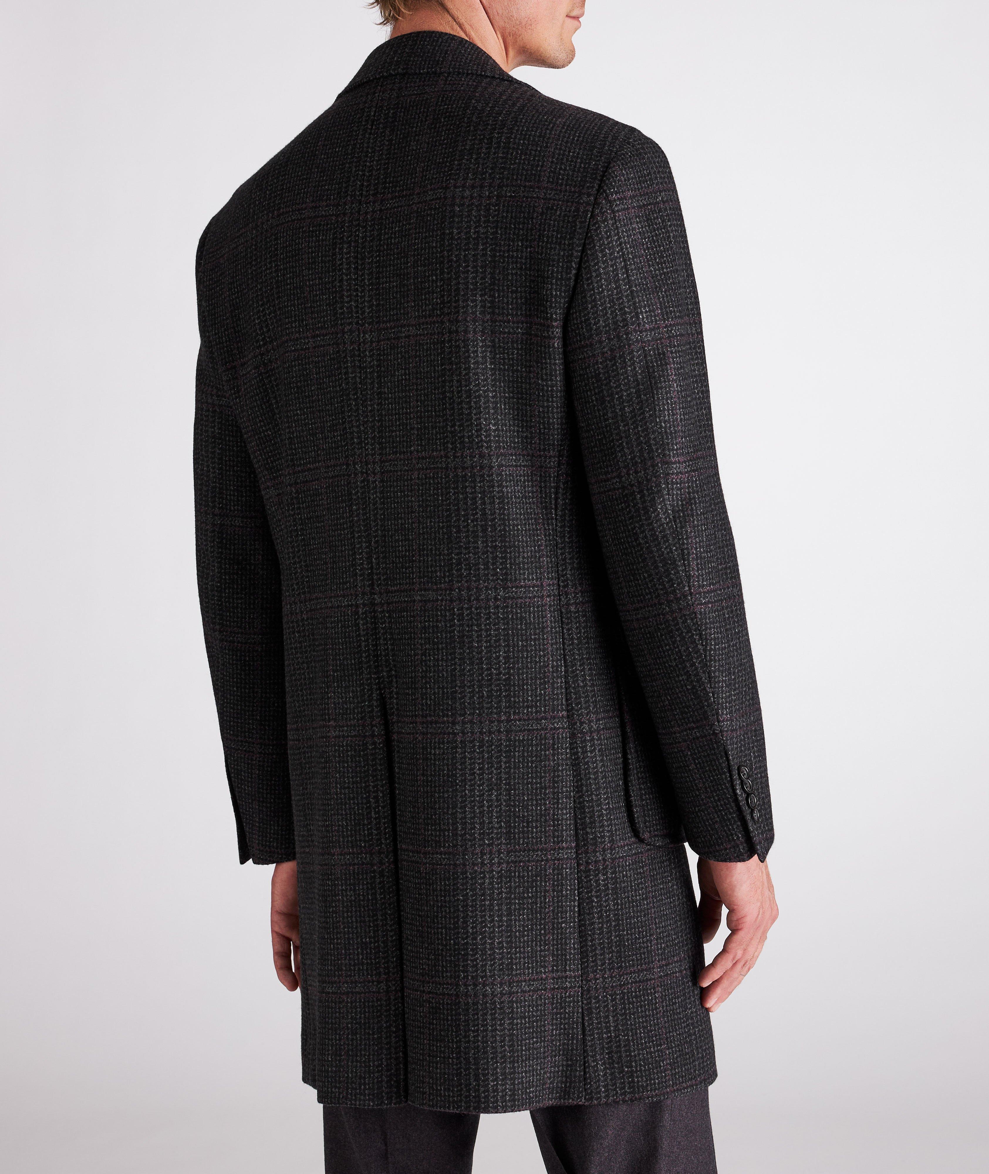 Canali Kei Wool-Cashmere Plaid Overcheck Car Coat | Coats | Final Cut