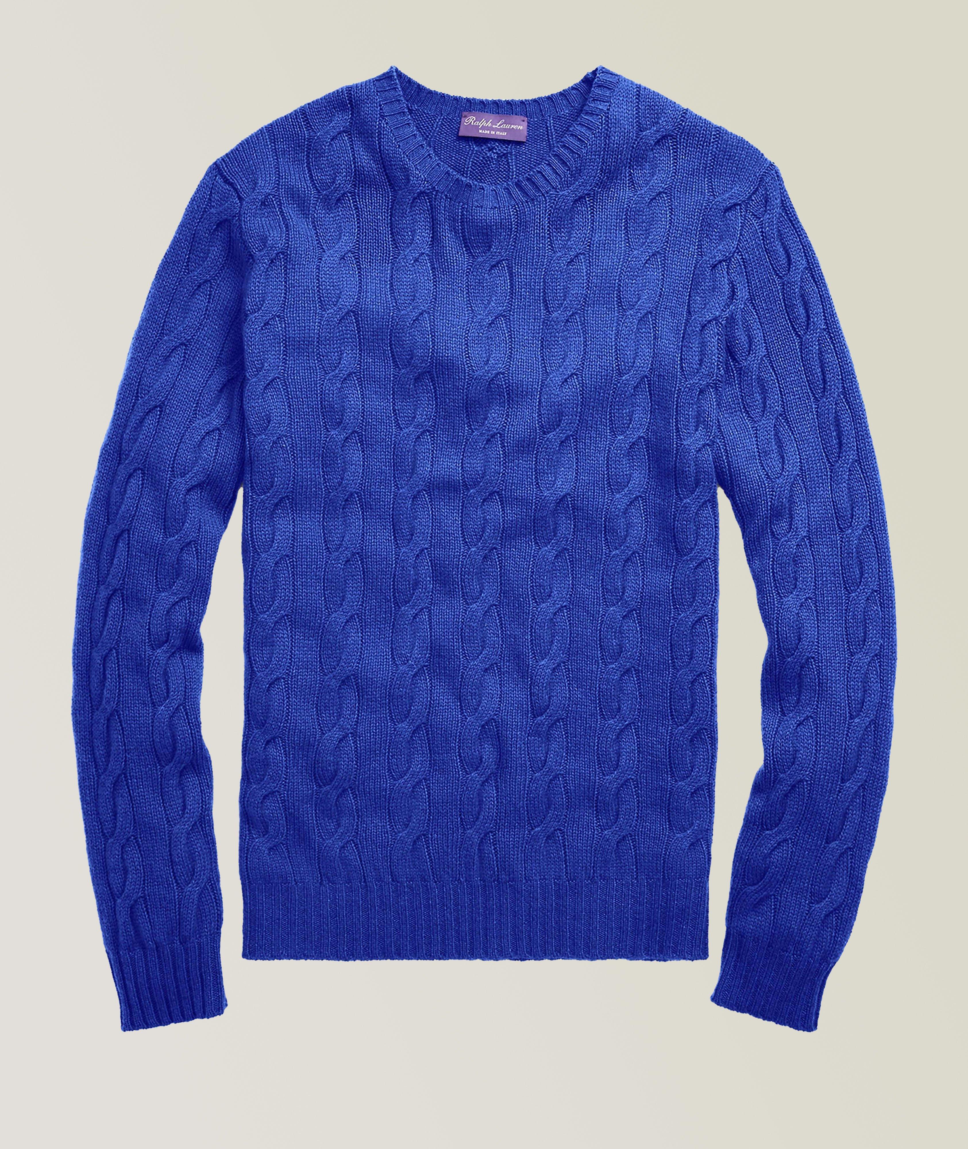 Ralph Lauren Purple Label Cable-Knit Cashmere Sweater | Sweaters ...