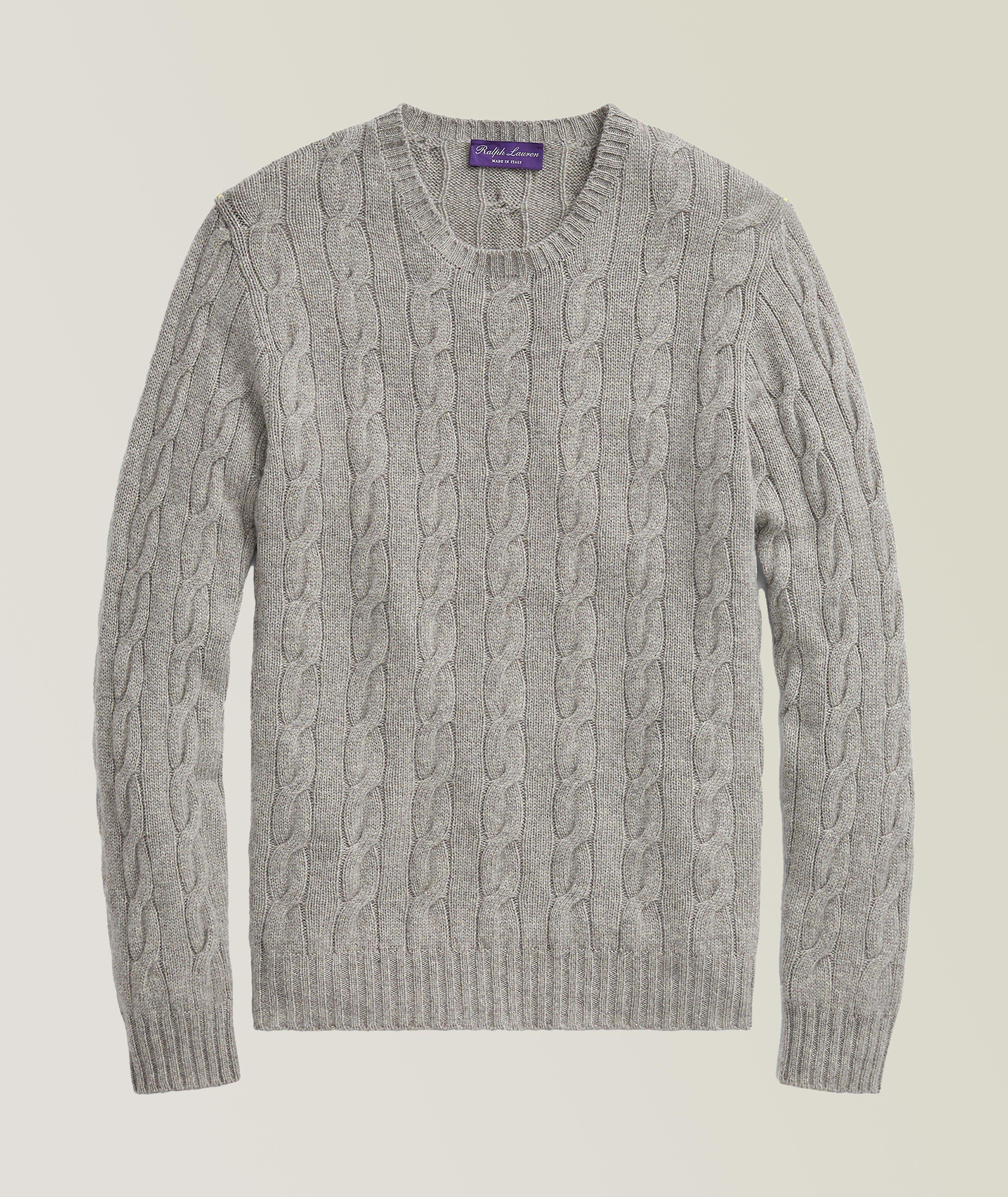 Ralph Lauren Purple Label Cashmere Cable-Knit Crewneck Sweater ...