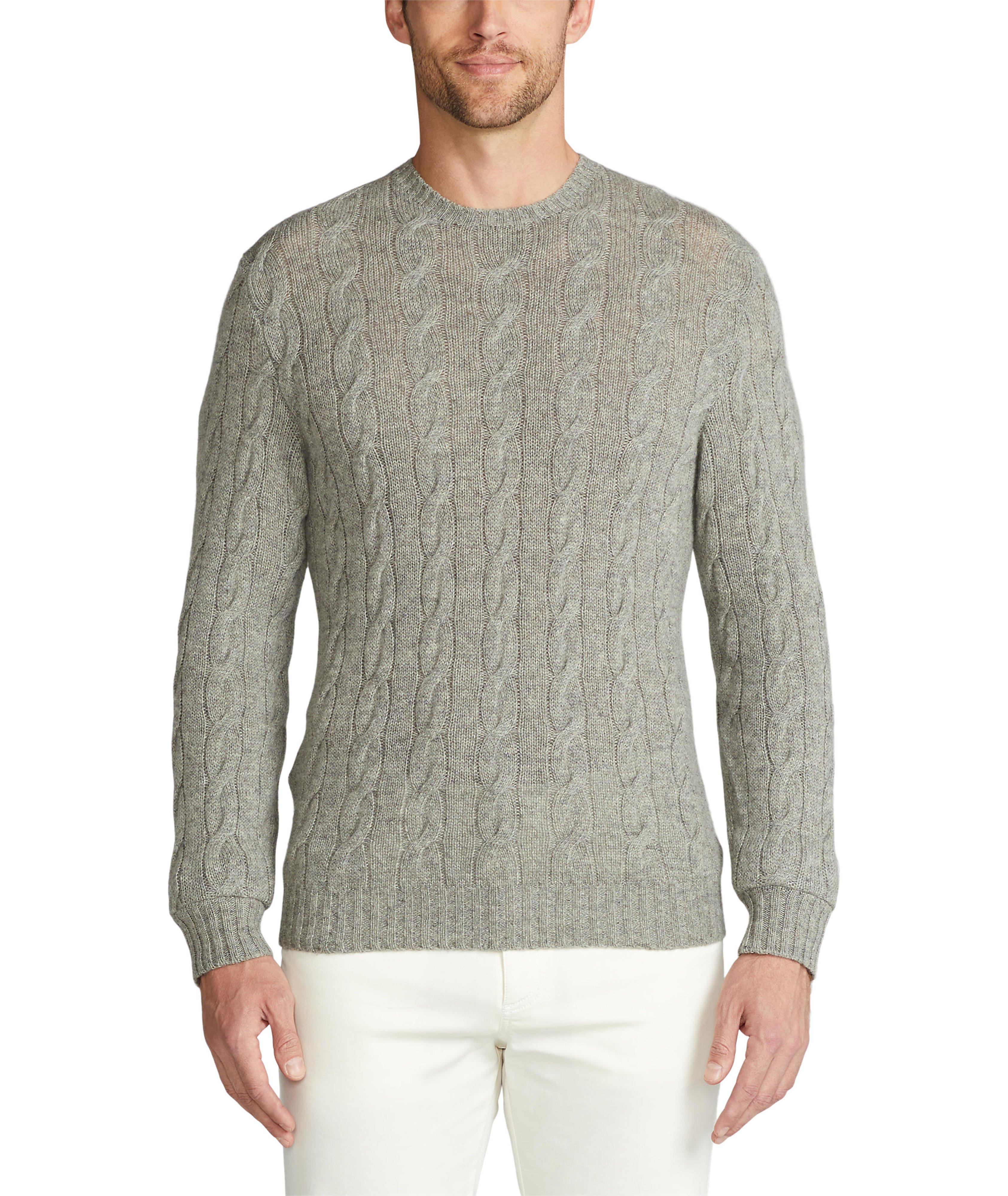 Ralph Lauren Purple Label Cashmere Cable-Knit Crewneck Sweater ...