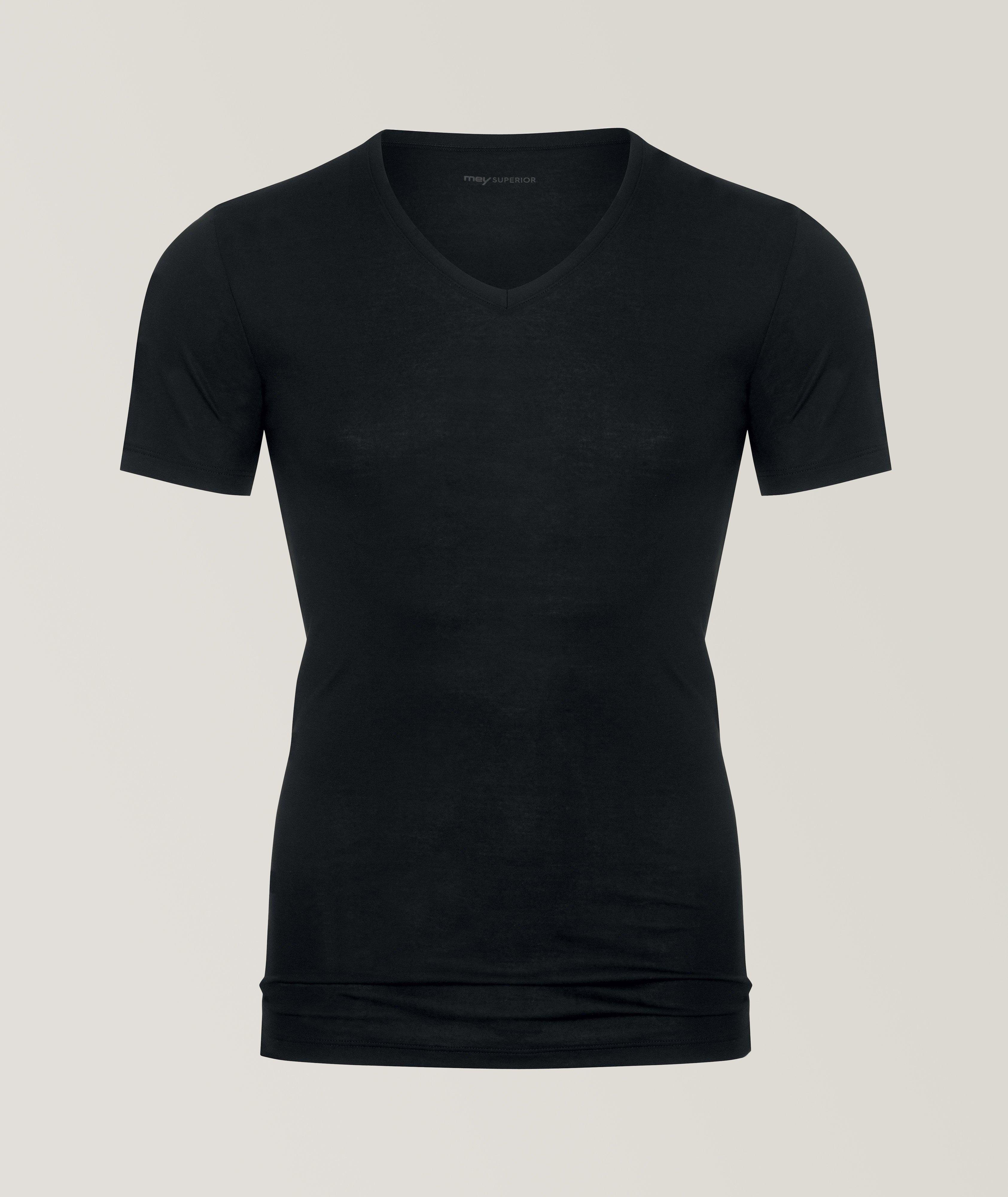 MEY T-Shirt En Modal Extensible À Encolure En V En Noir , Taille Homme TTG