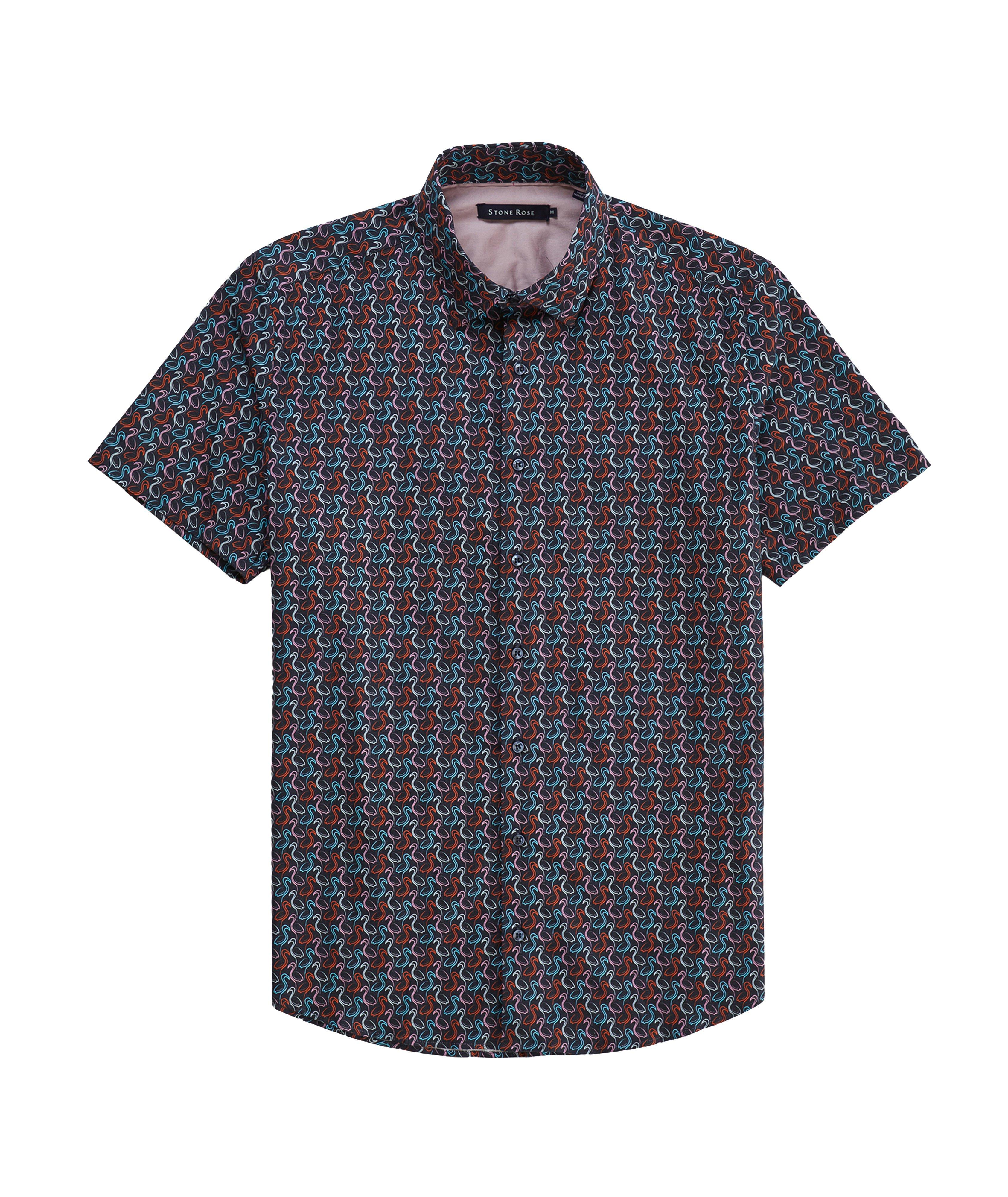 Flamingo Printed Cotton-Poplin Sport Shirt image 0