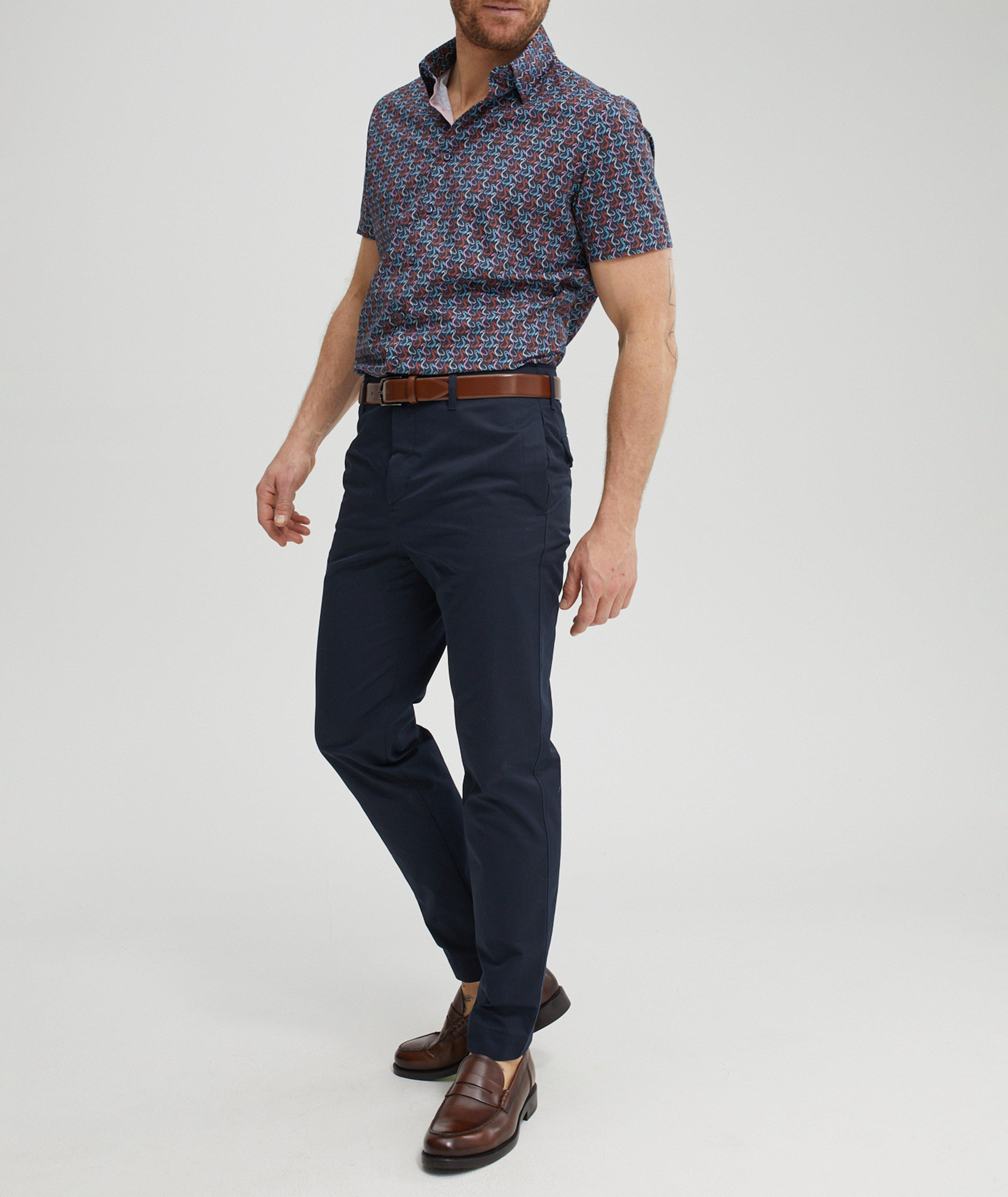 Flamingo Printed Cotton-Poplin Sport Shirt image 5
