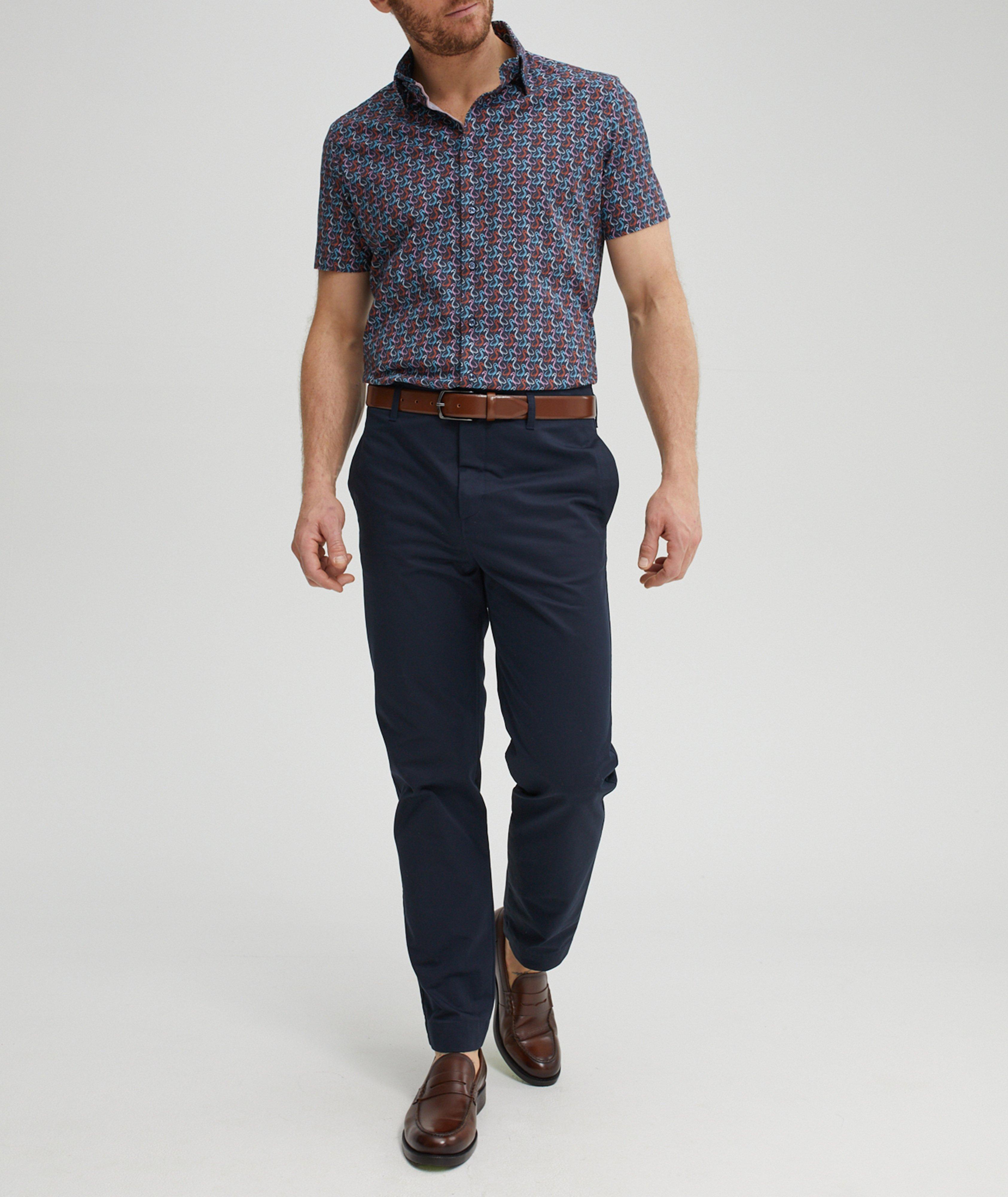 Flamingo Printed Cotton-Poplin Sport Shirt image 6
