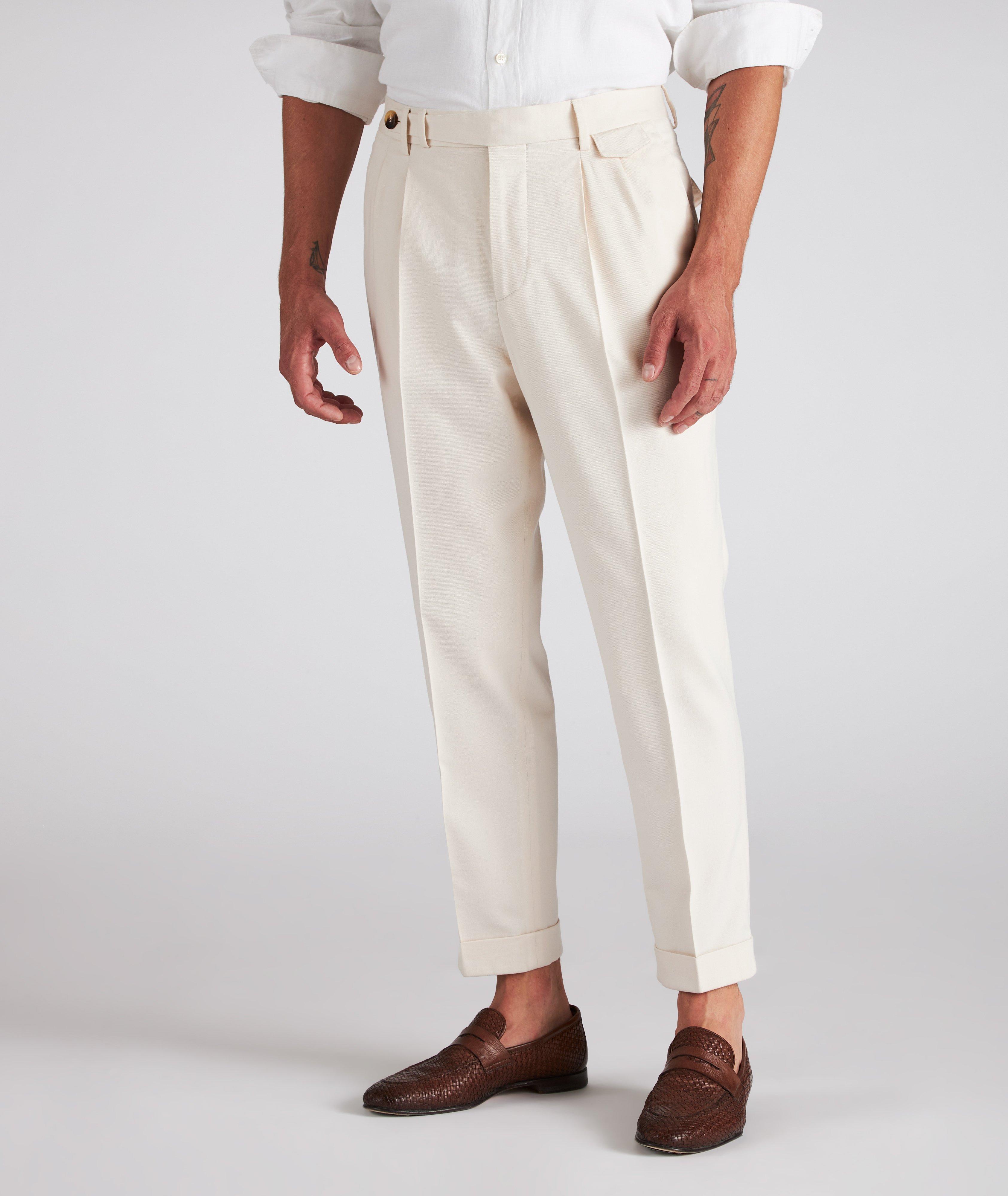 Wool-Cotton Double Pleated Pants image 0