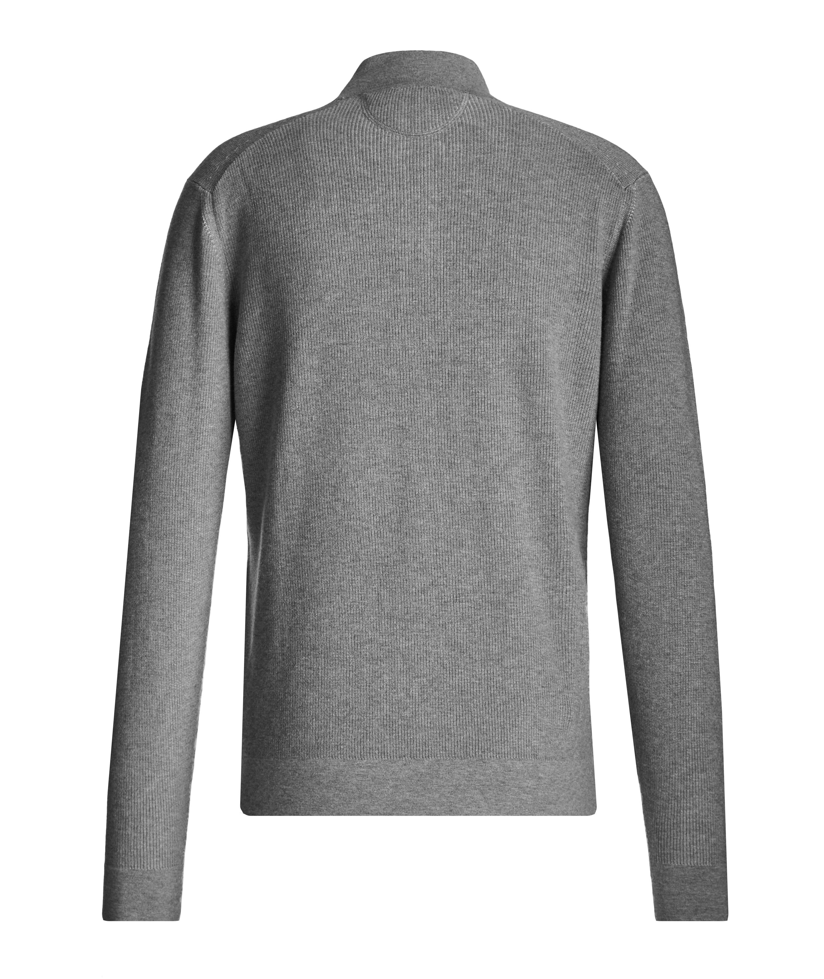 Mock Neck Half-Zip Cotton Sweater image 1
