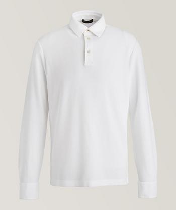 Moncler long cheap sleeve polo white