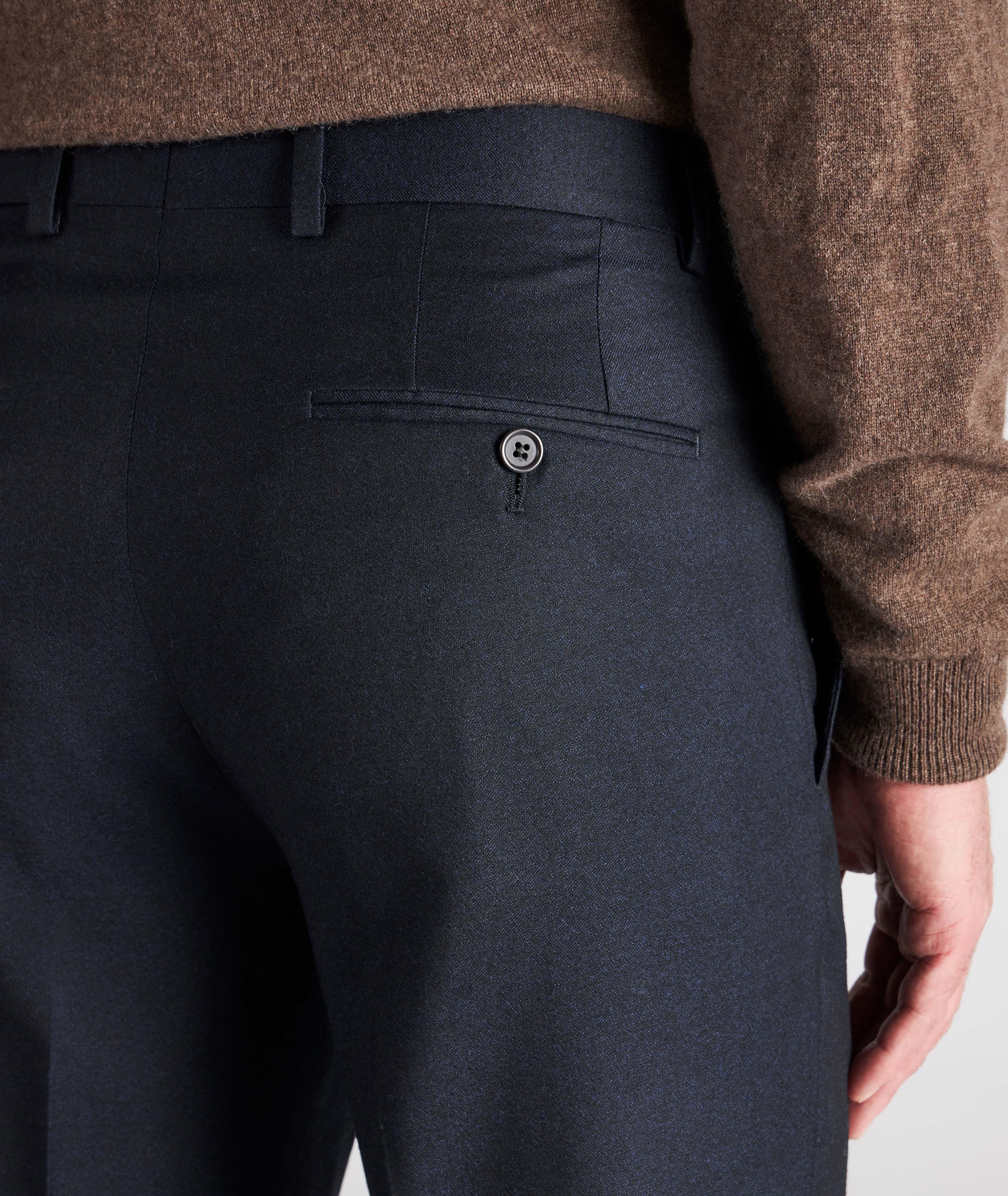 Slim Fit Flannel Wool Dress Pants image 3