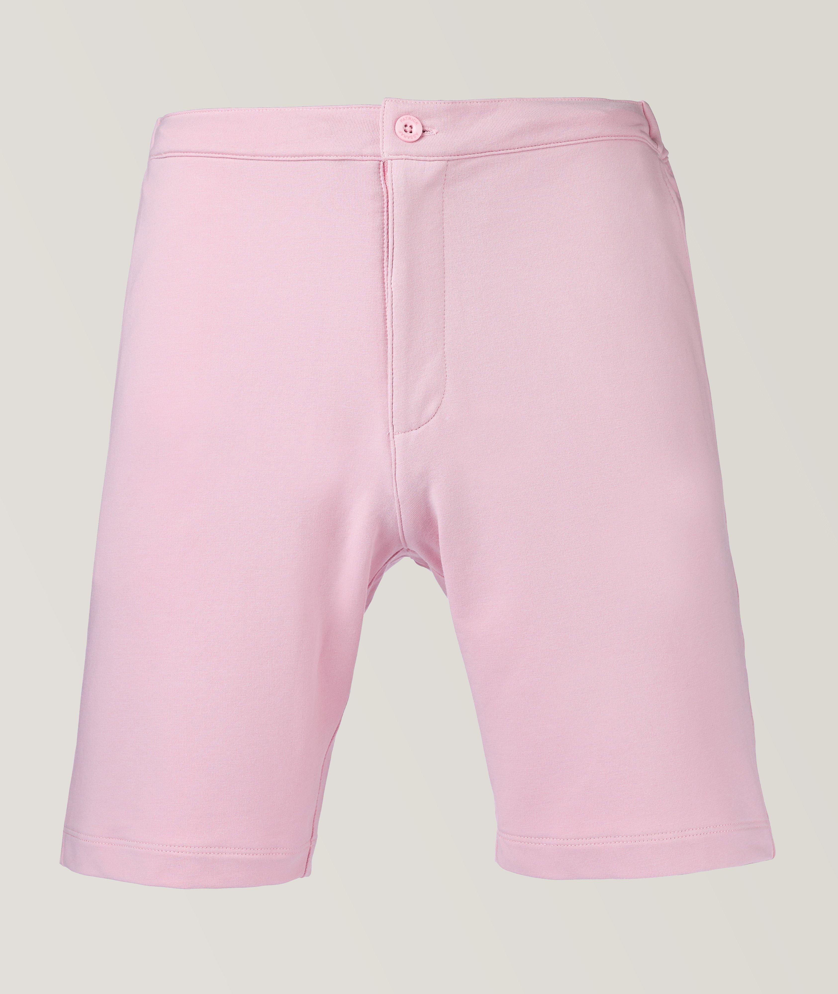 Patrick Assaraf Pima Cotton Stretch French Terry Shorts In Pink , Men's Size 2XL