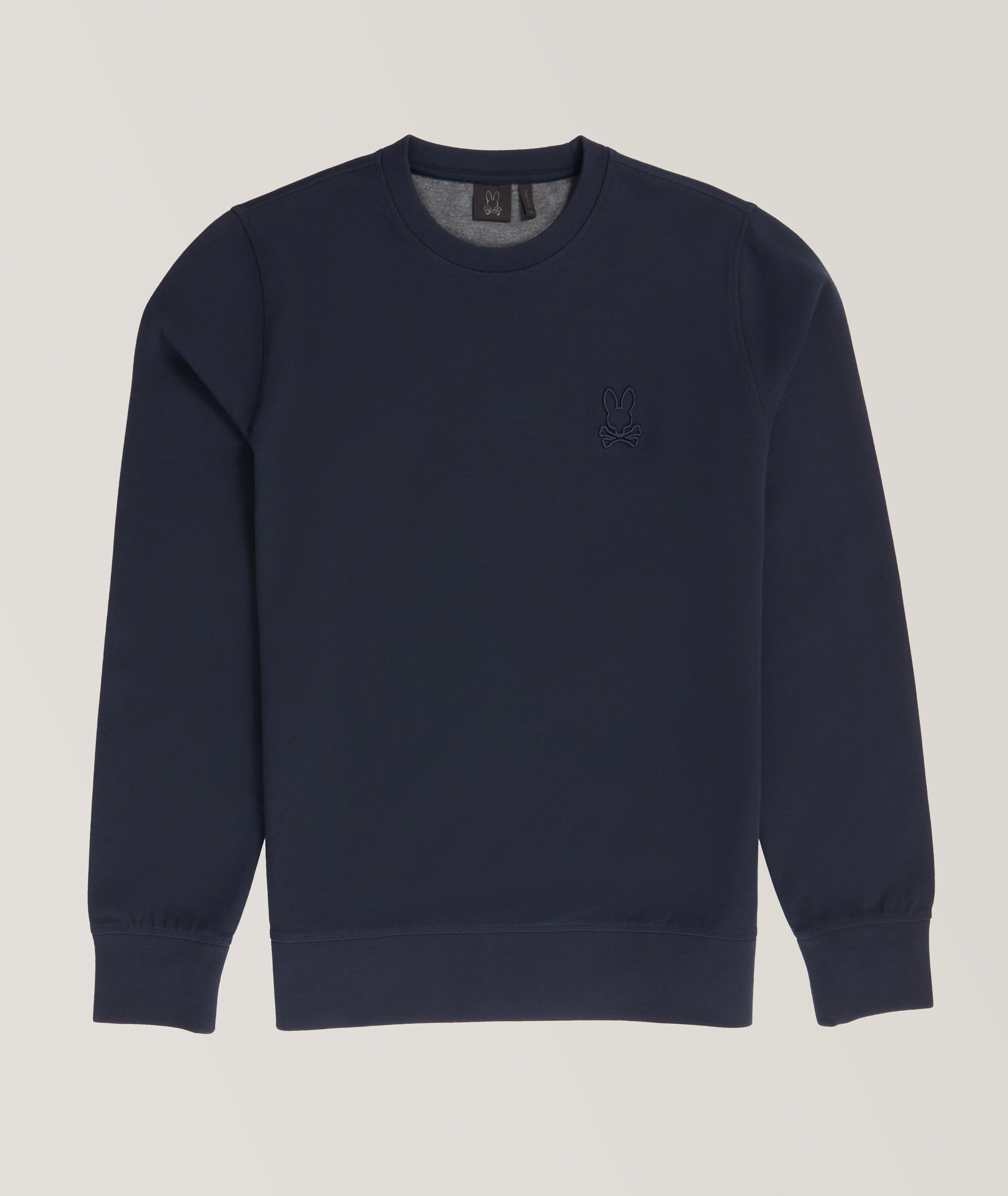 Cotton-Blend Logo Patch Outline Sweatshirt