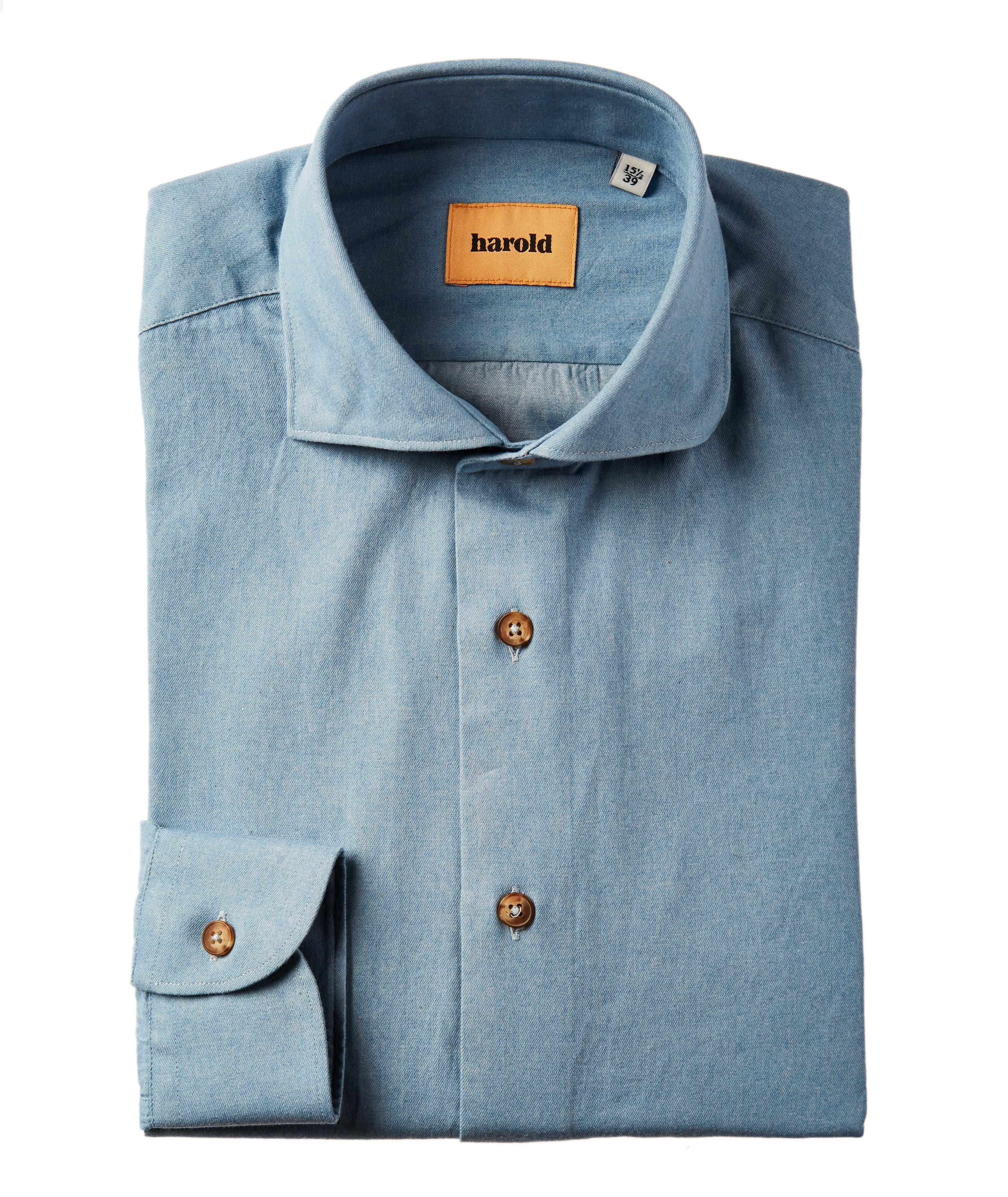 Solid Cotton Denim Shirt image 0