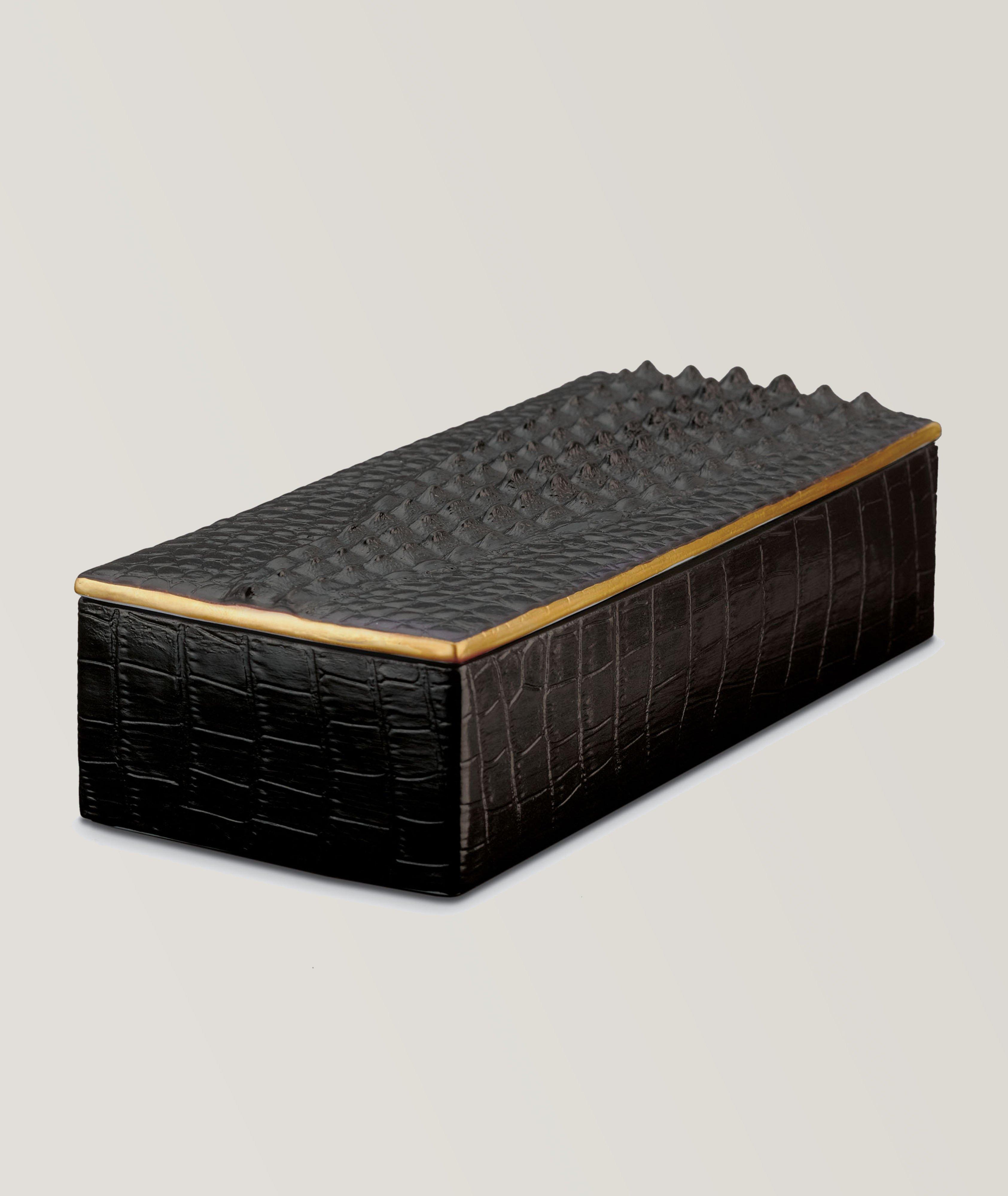 Crocodile Rectangular Box Black