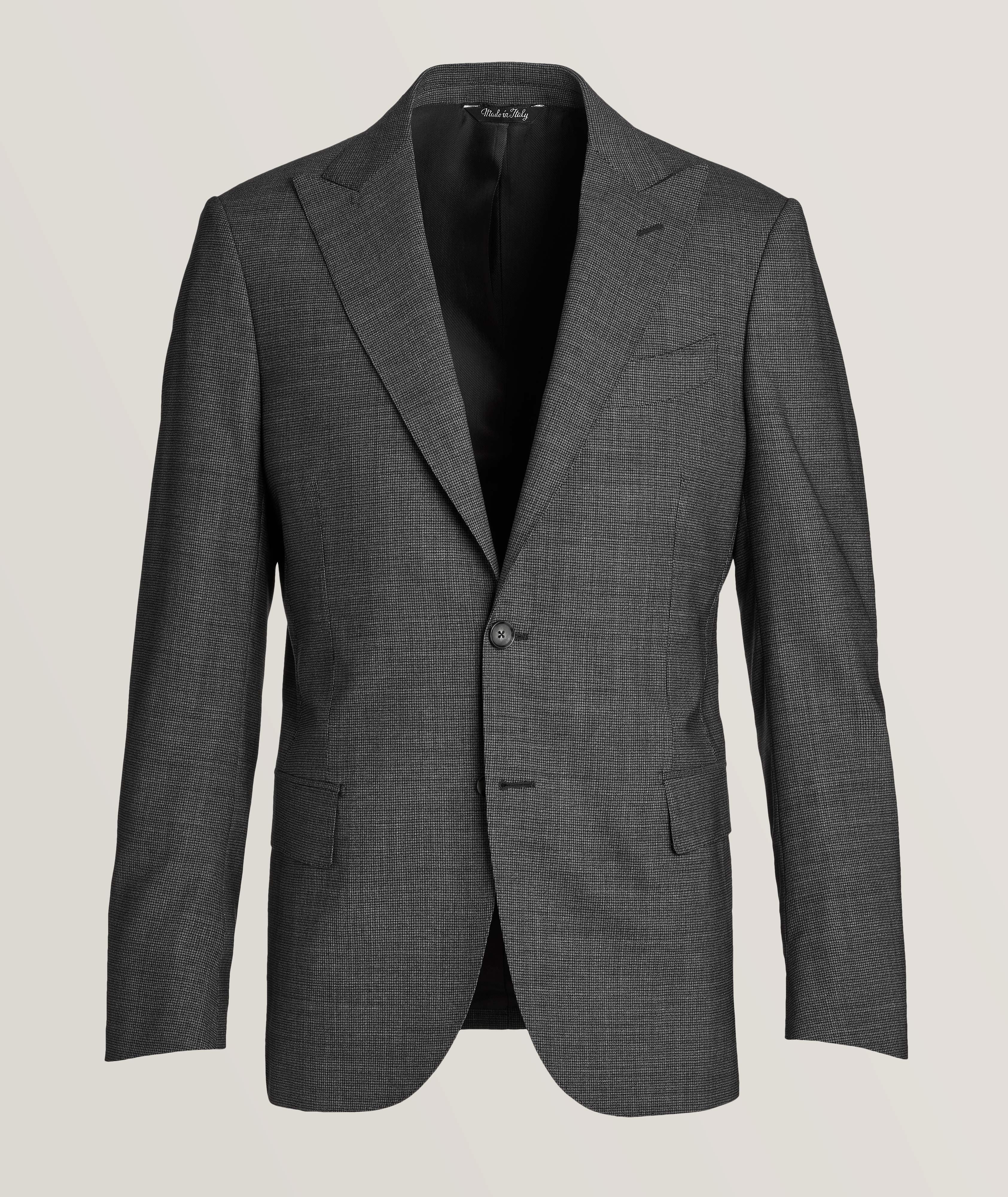 Micro Houndstooth Wool Suit