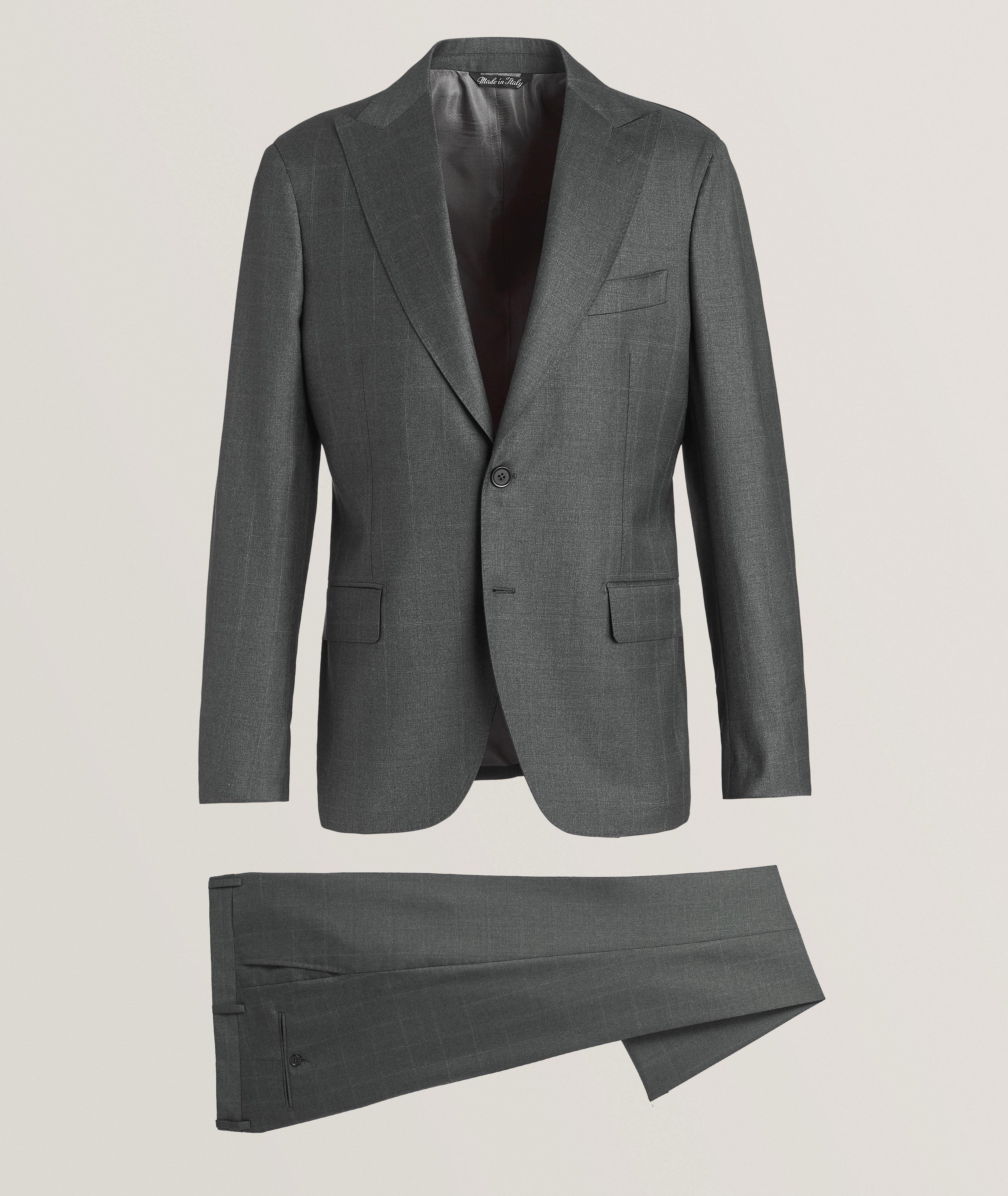 Tonal Windowpane Wool Suit