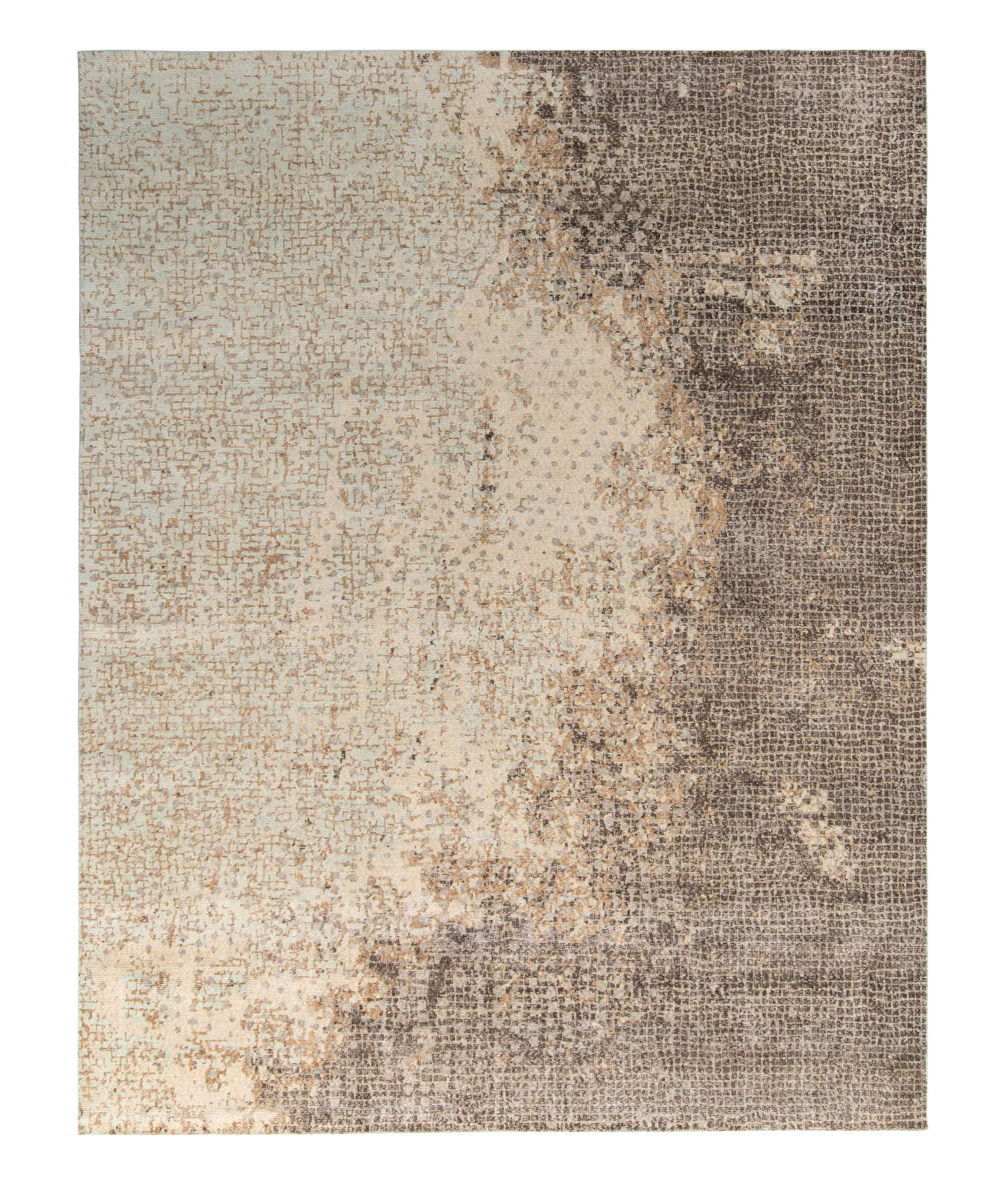 Distressed Style Modern Rug In Abstract Pattern
