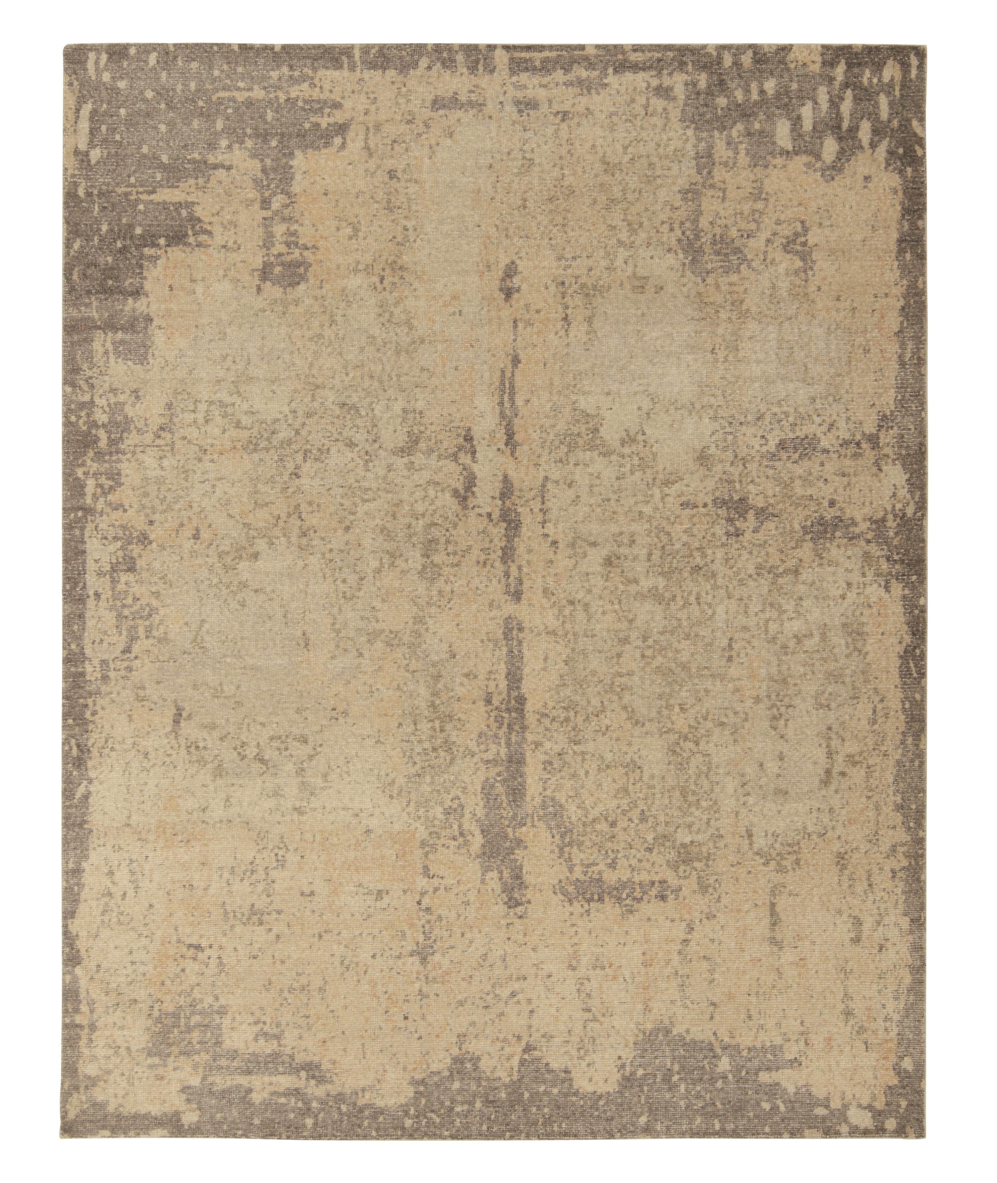 Distressed Style Modern Rug In Abstract Pattern