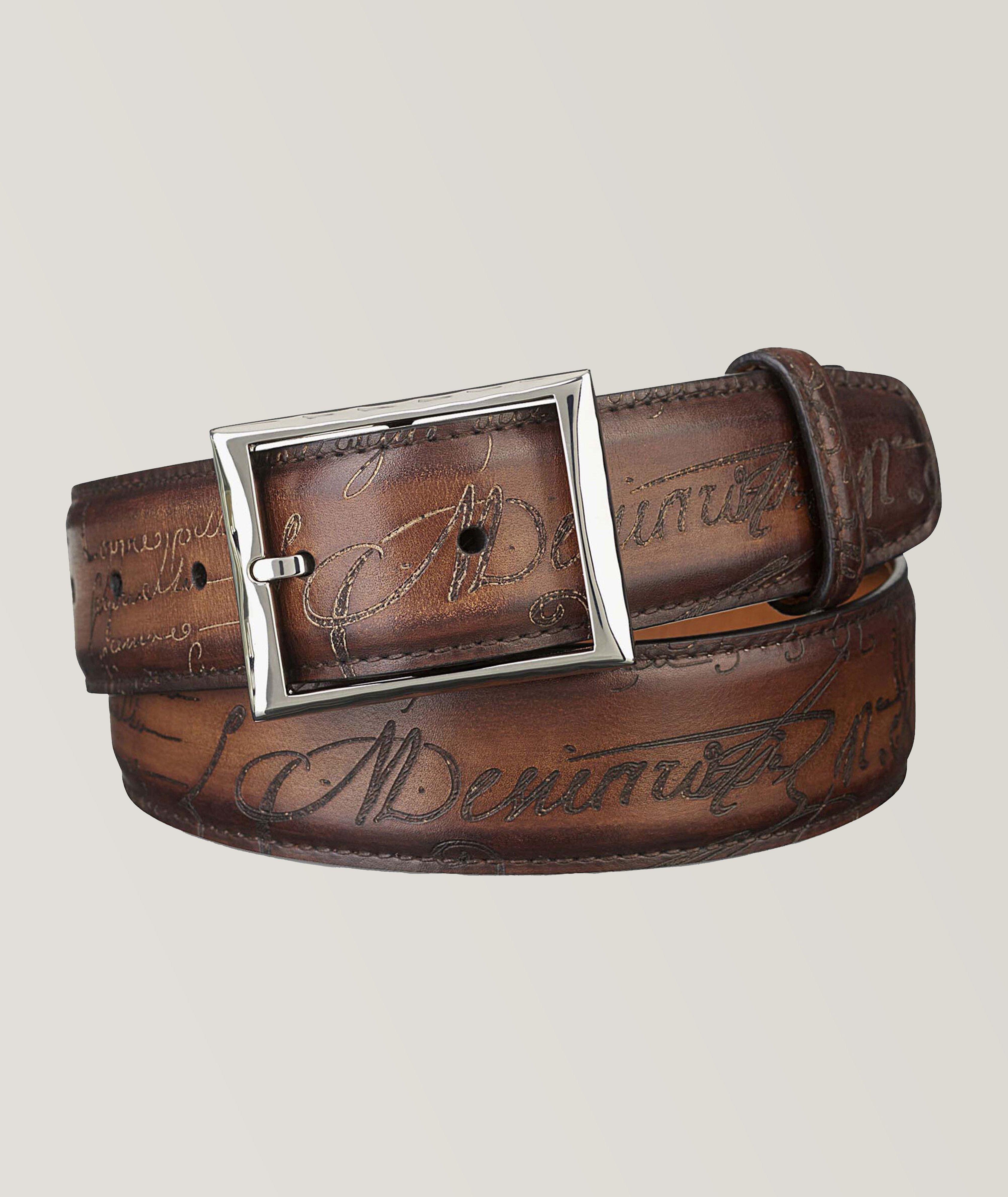 Classic Scritto Leather 35 Mm Belt