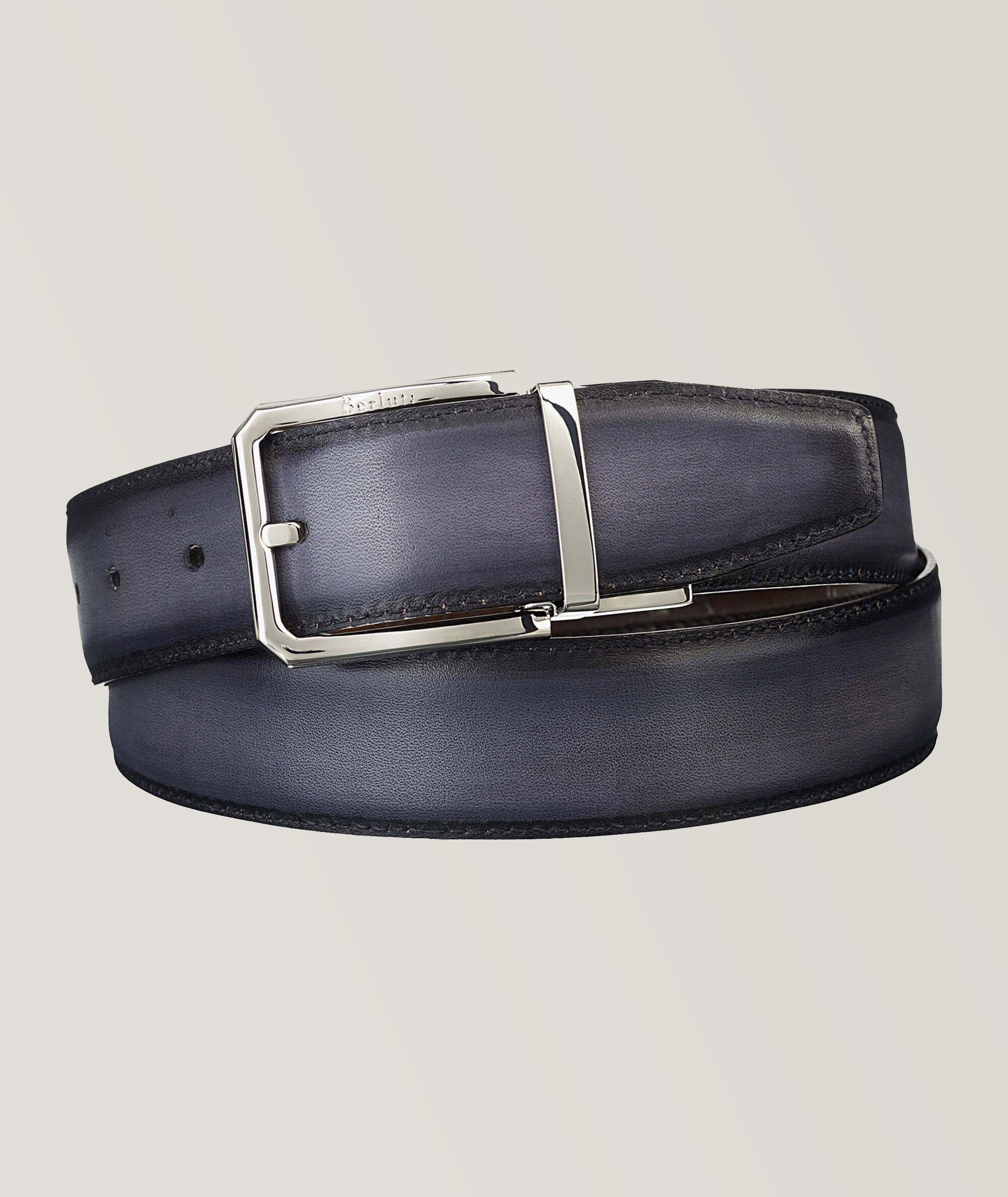 Versatile Scritto Leather 35 Mm Reversible Belt
