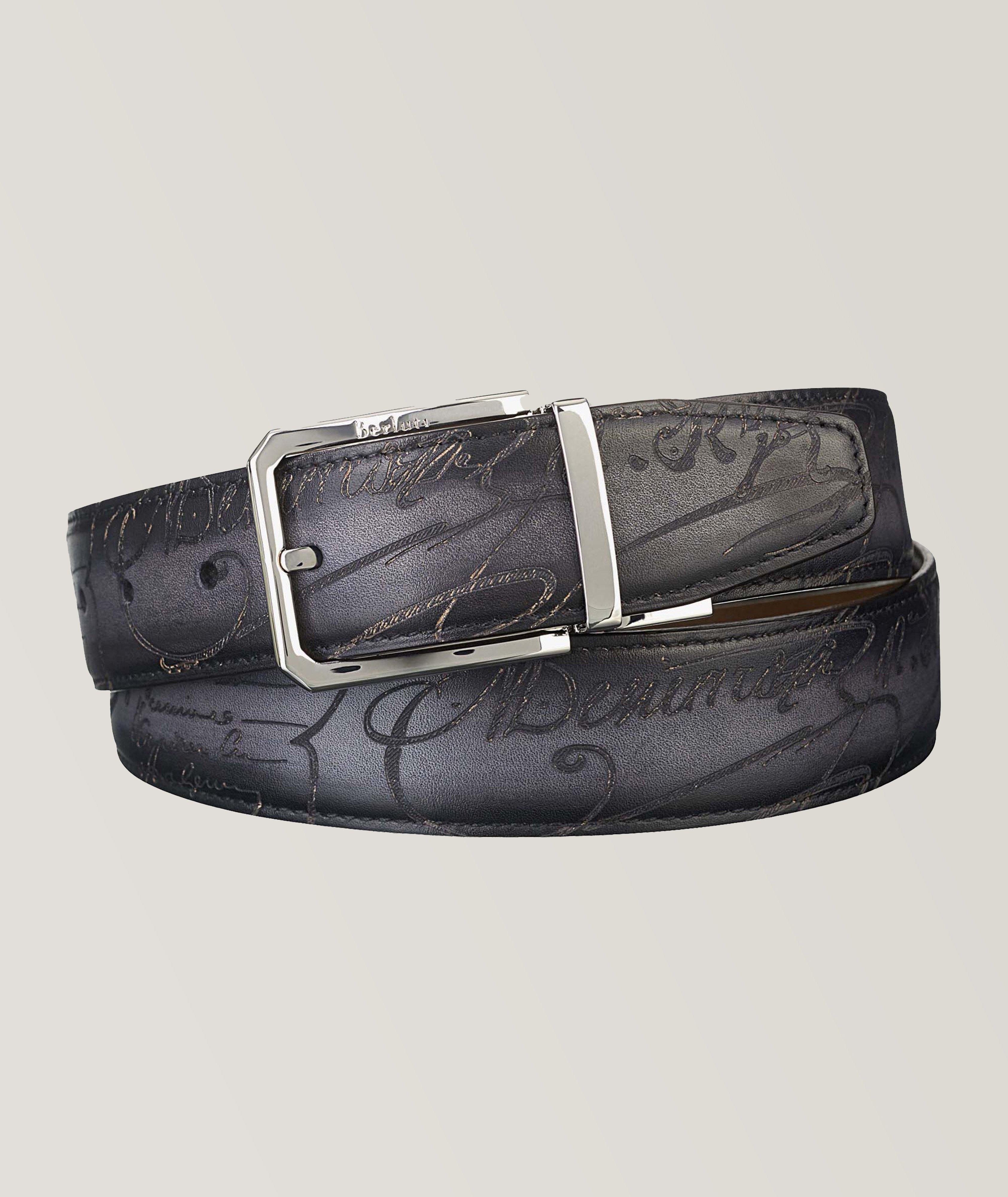 Versatile Scritto Leather 35 Mm Reversible Belt