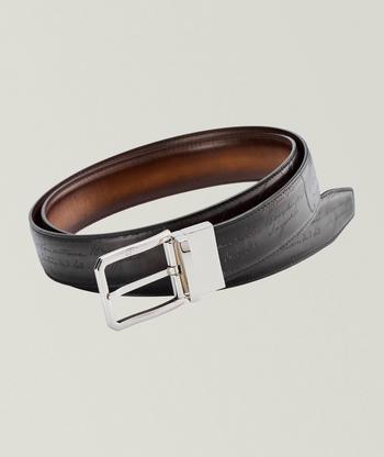Berluti Adjustable & Reversible Scritto Leather Belt | Belts