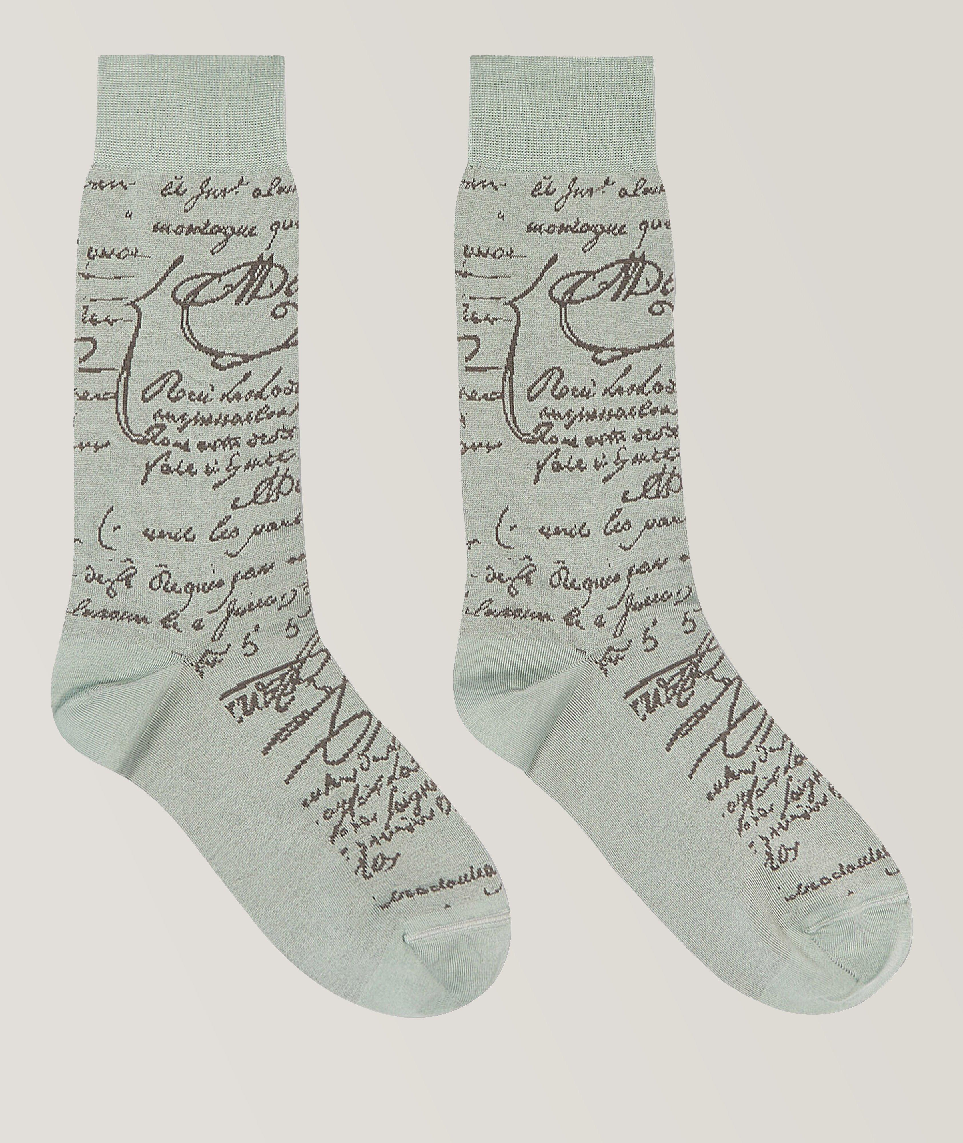 Cotton Blend Scritto Socks