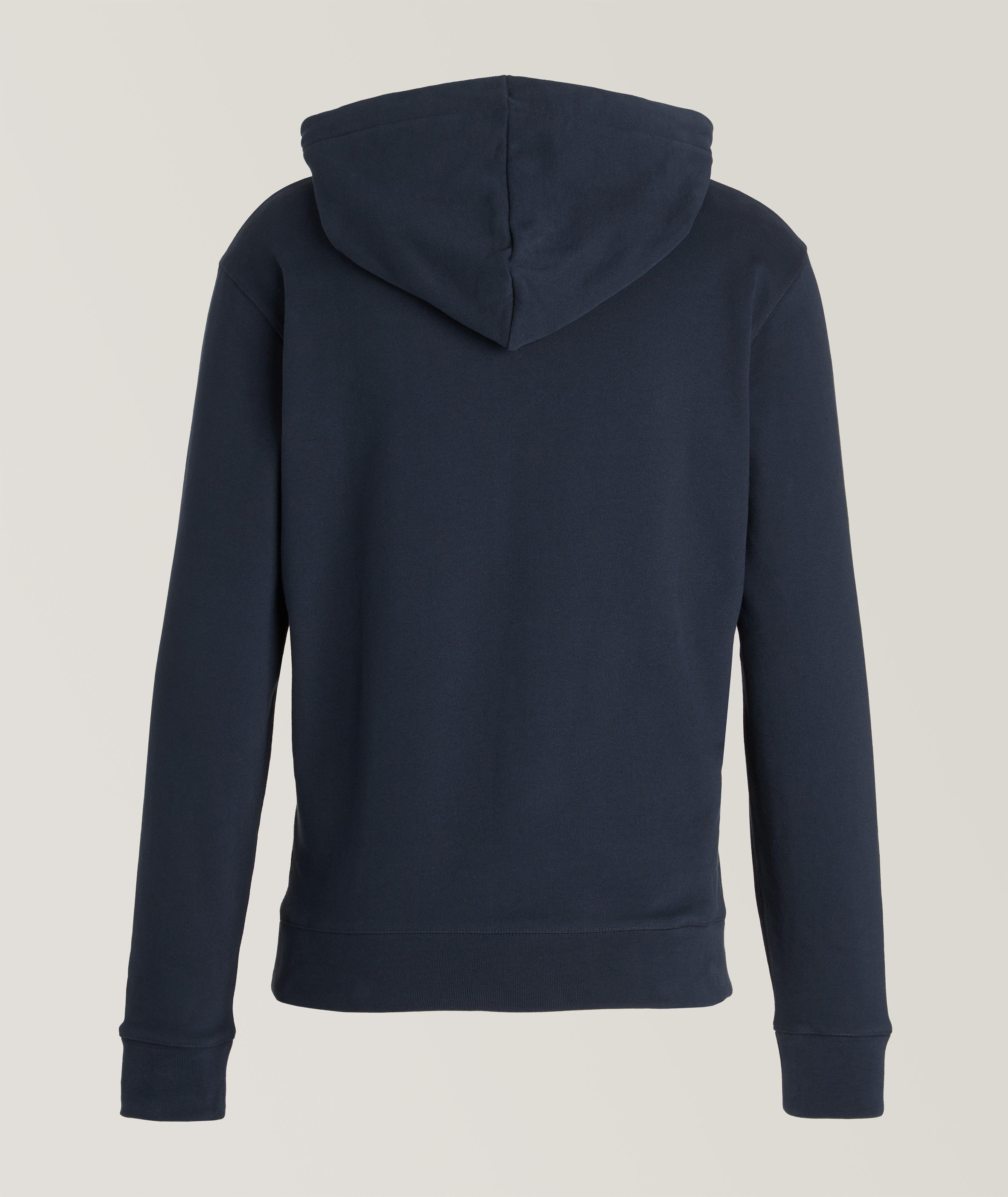Logo Embossed Organic French Terry Cotton Hoodie image 1