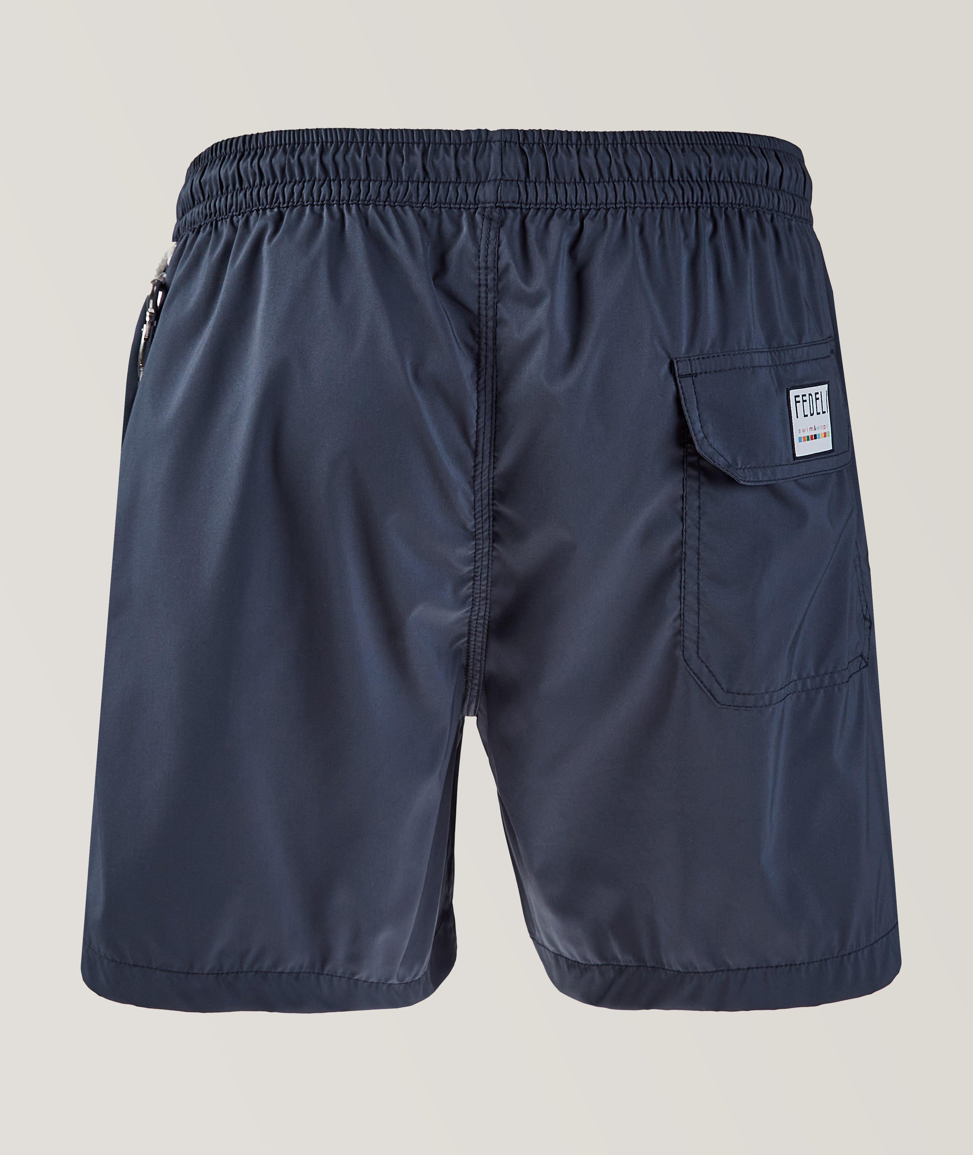 Mid Blue Solid Swim Trunk  image 1