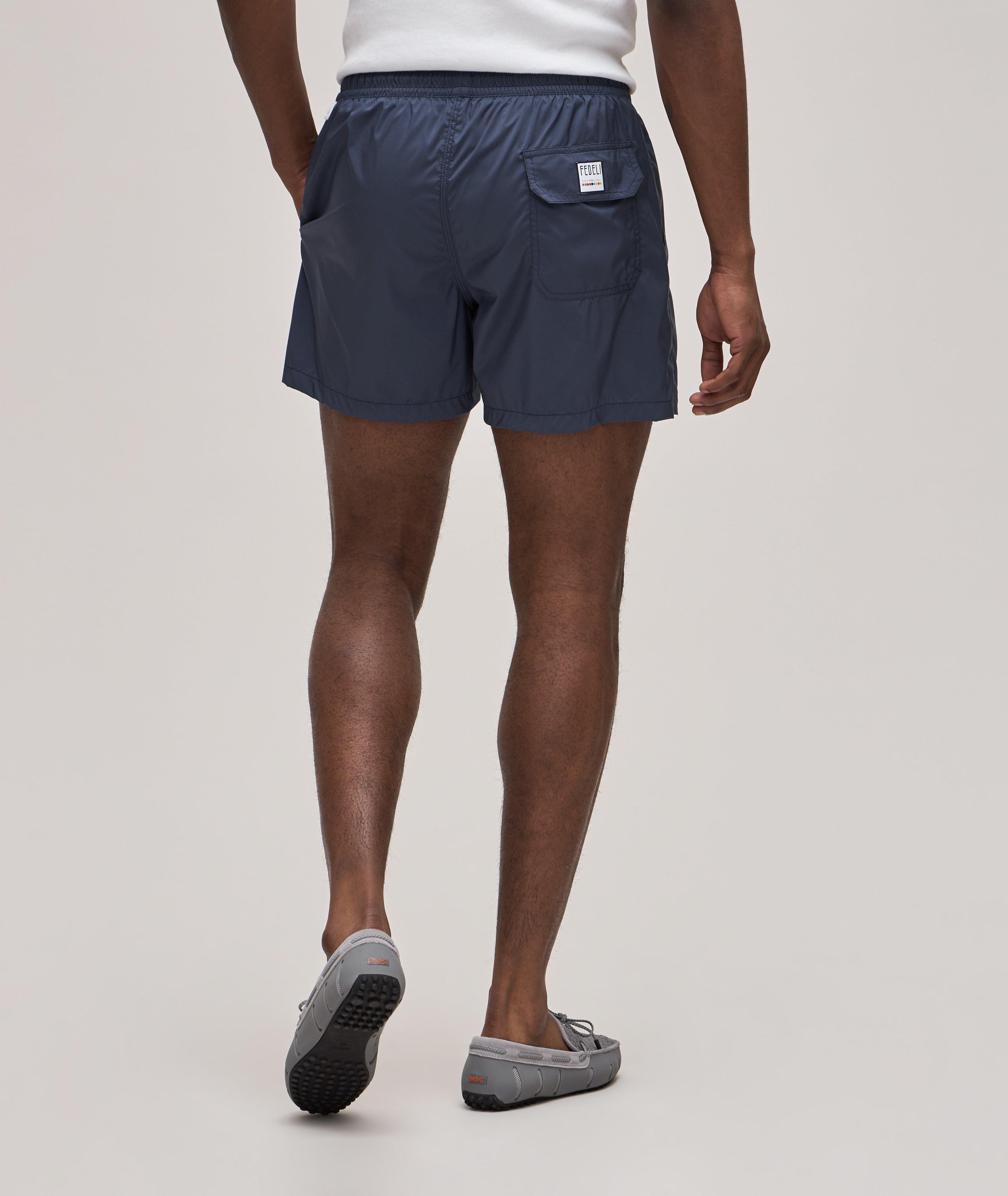 Mid Blue Solid Swim Trunk  image 3