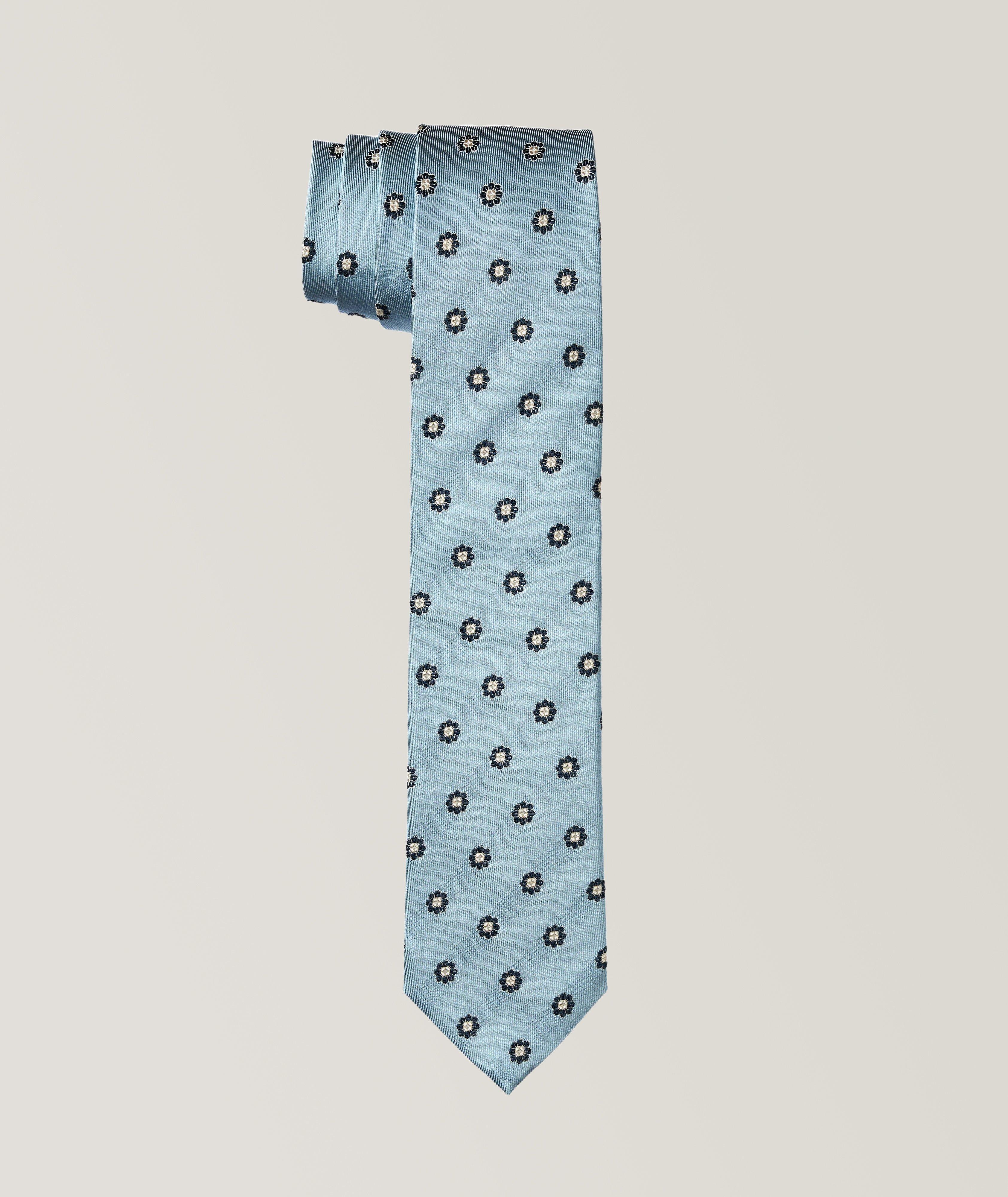 Floral Neat Pattern Silk-Cotton Tie