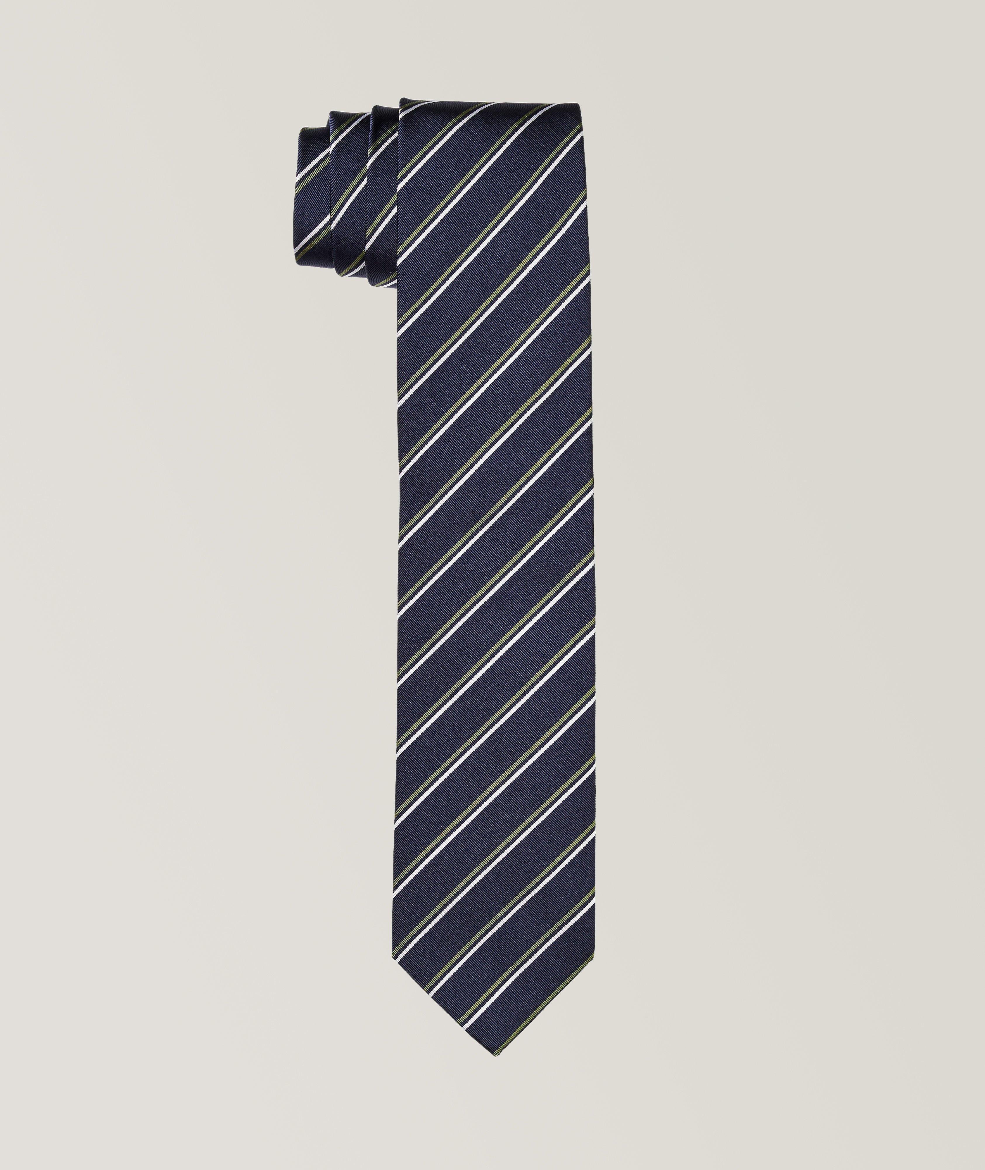 Neat Stripe Silk Tie