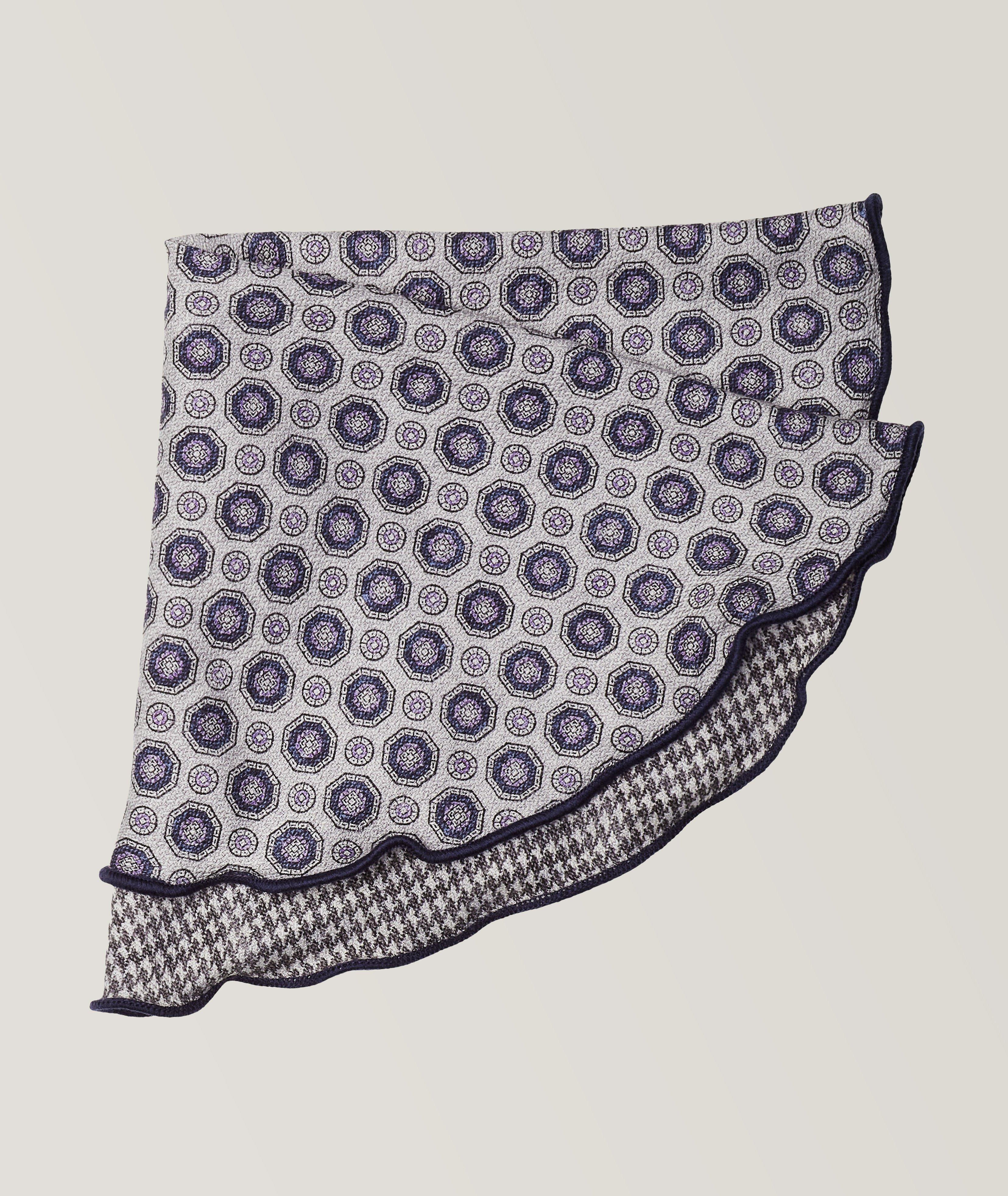 Reversible Mini Houndstooth And Geometric Pocket Circle