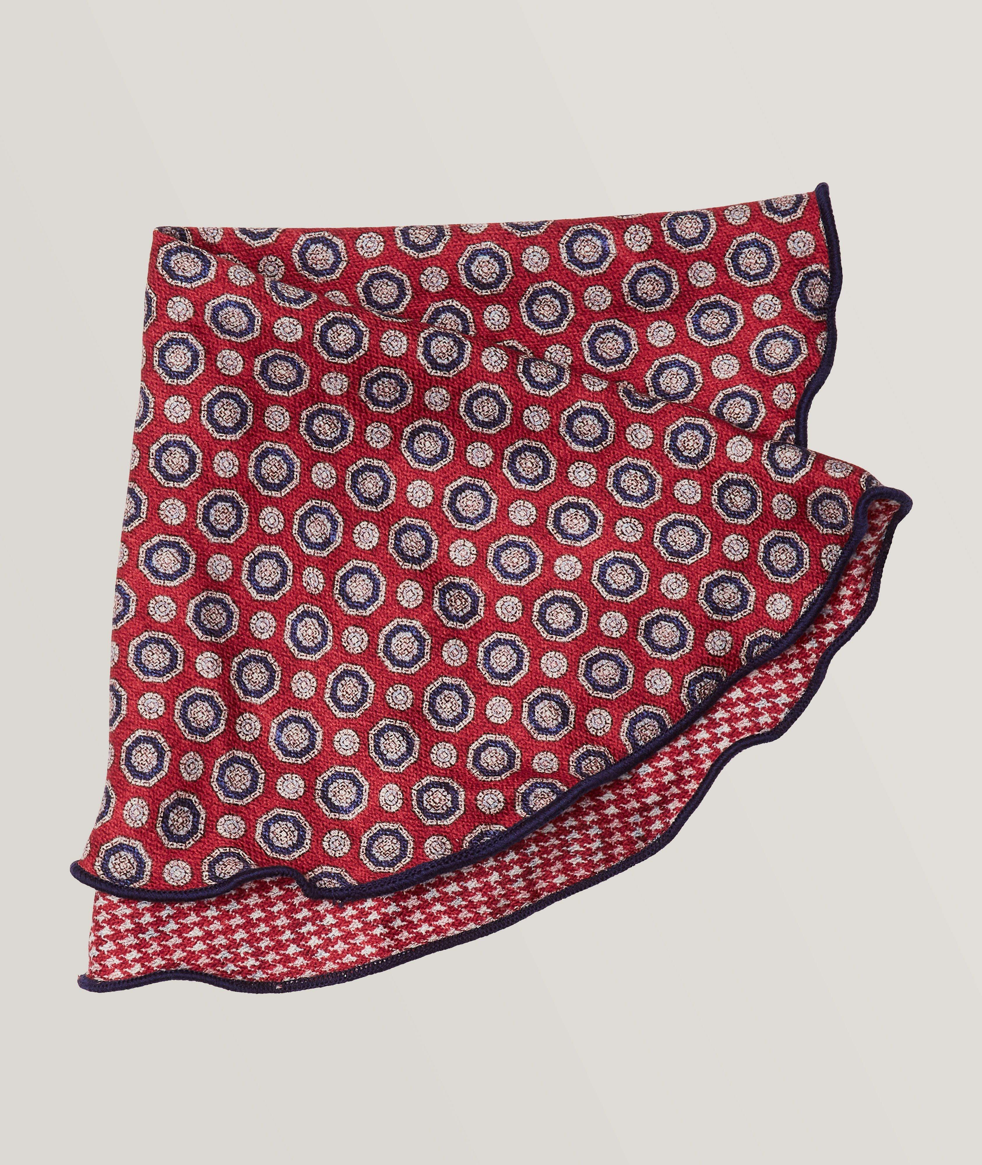 Reversible Mini Houndstooth And Neat Patterned Pocket Circle