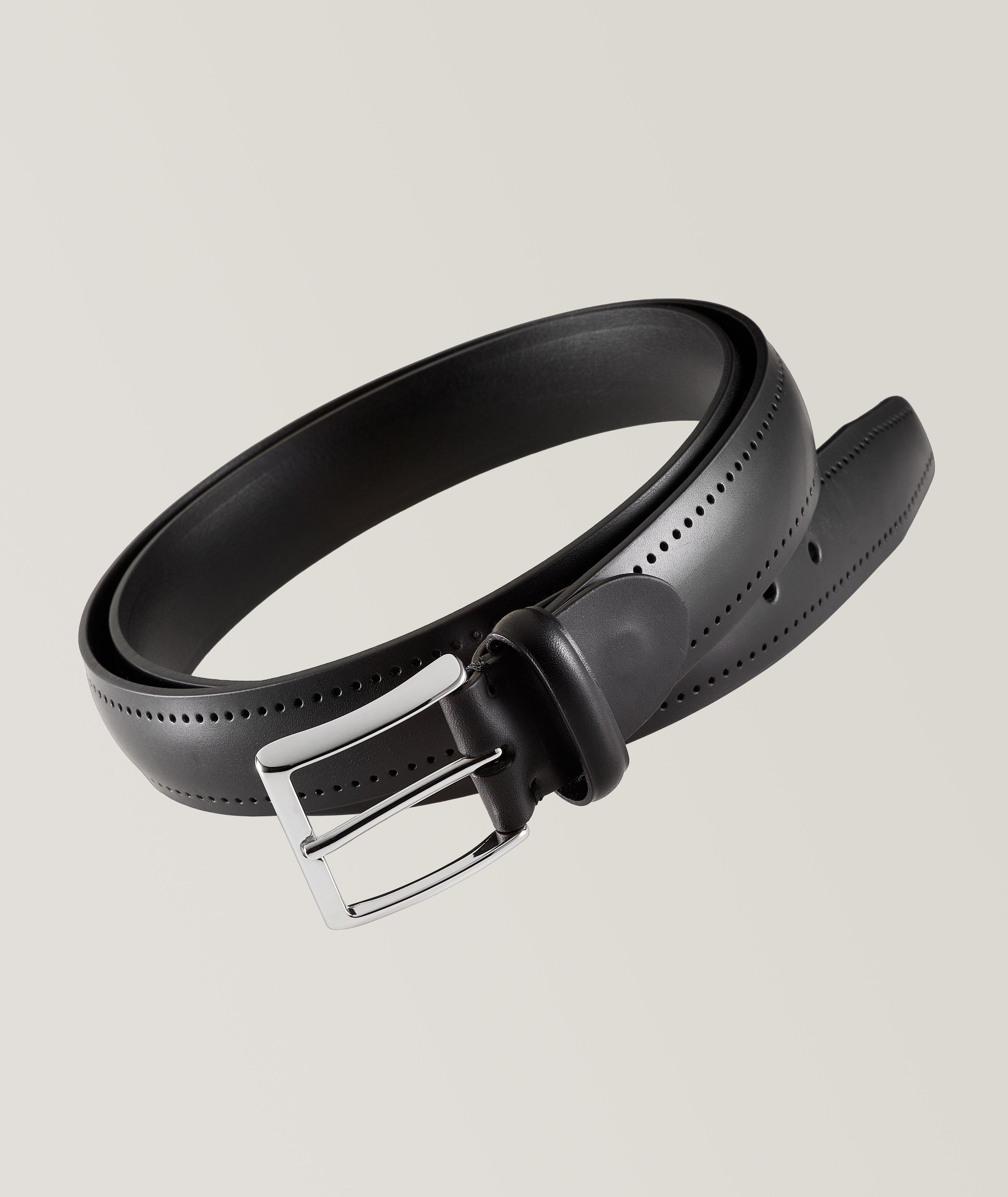 Harold Calf Leather Dress Belt In Black