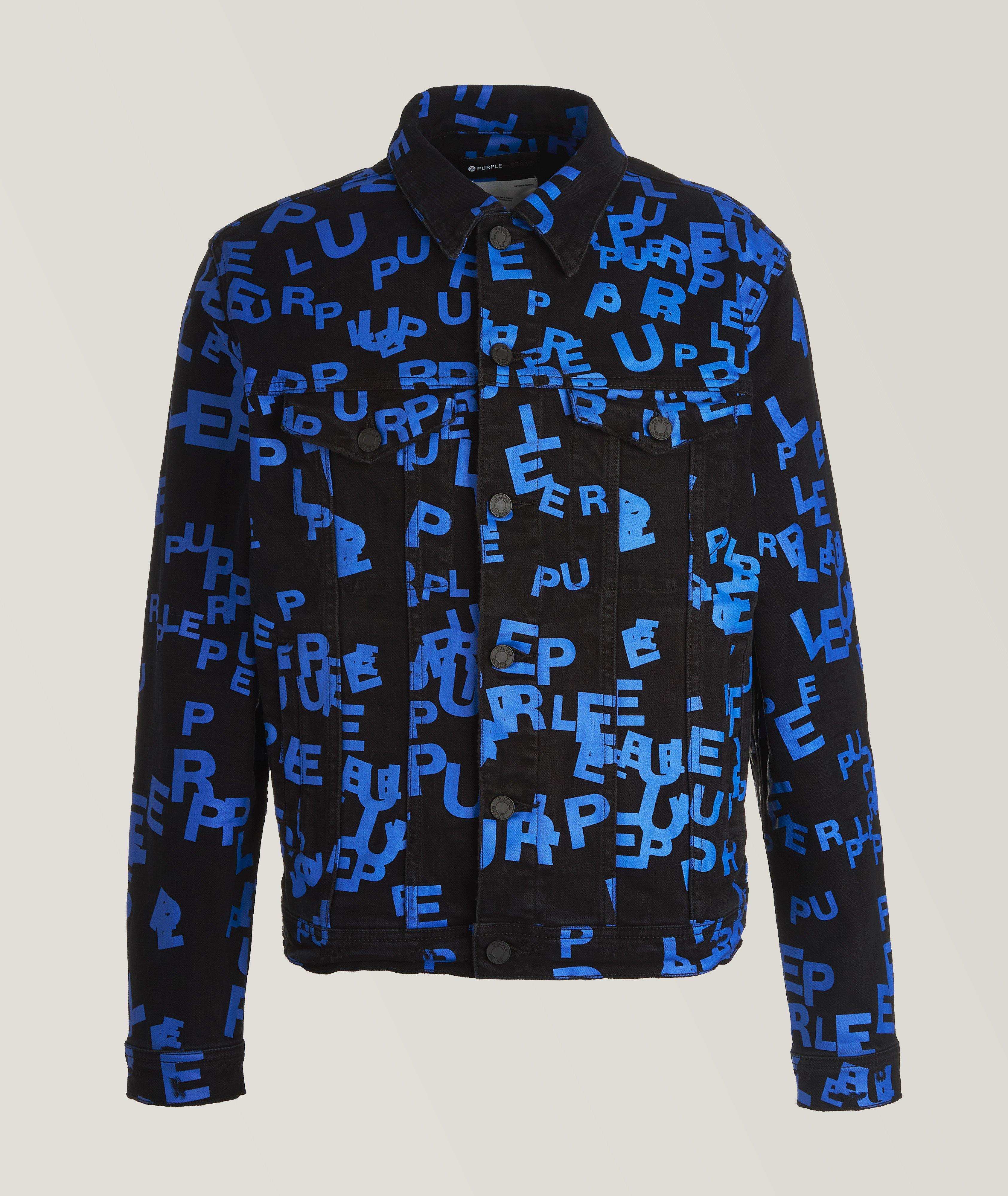 Letter Print Denim Trucker Jacket image 0