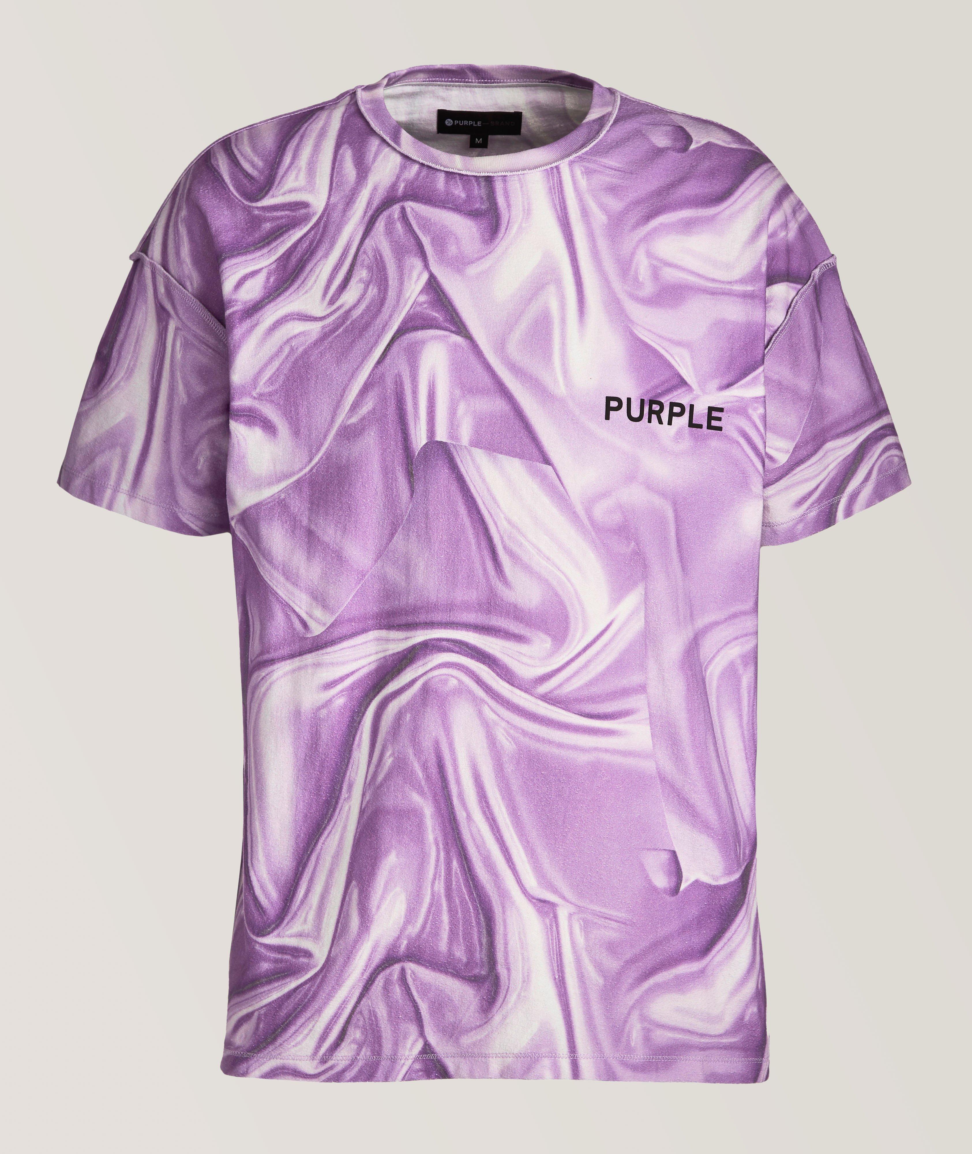Allover Creased Print Cotton T-Shirt image 0
