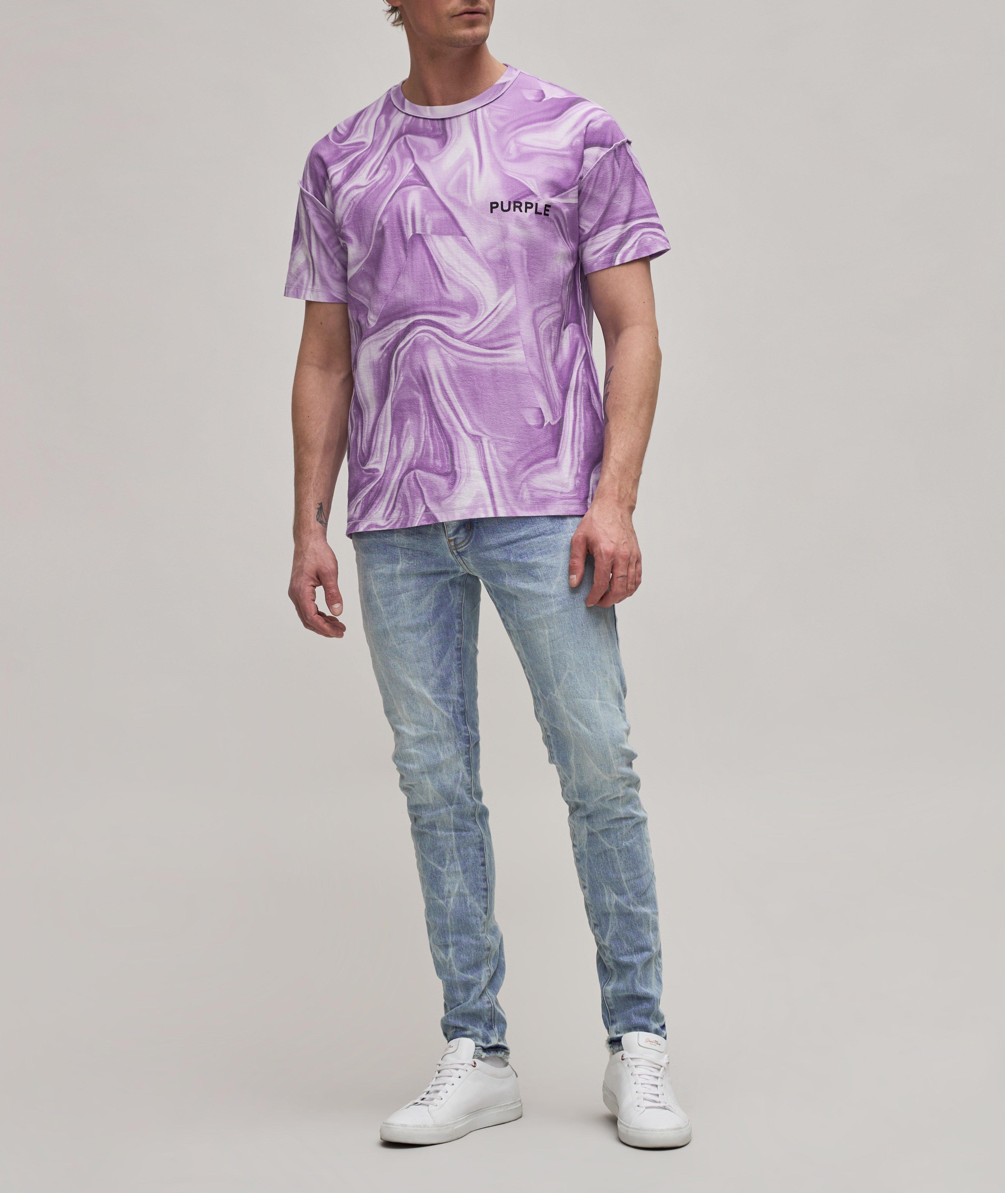 Allover Creased Print Cotton T-Shirt image 1