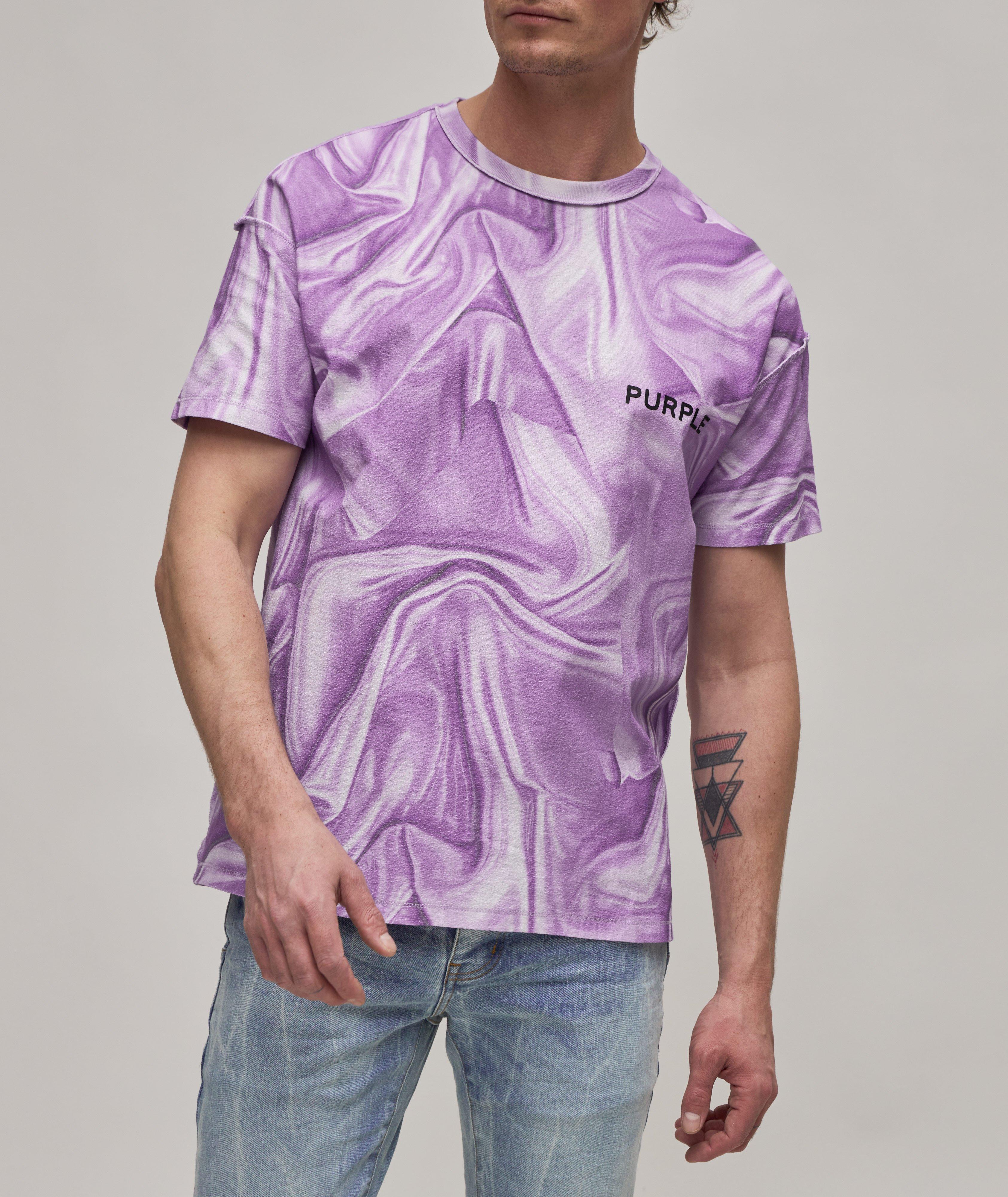 Allover Creased Print Cotton T-Shirt image 2