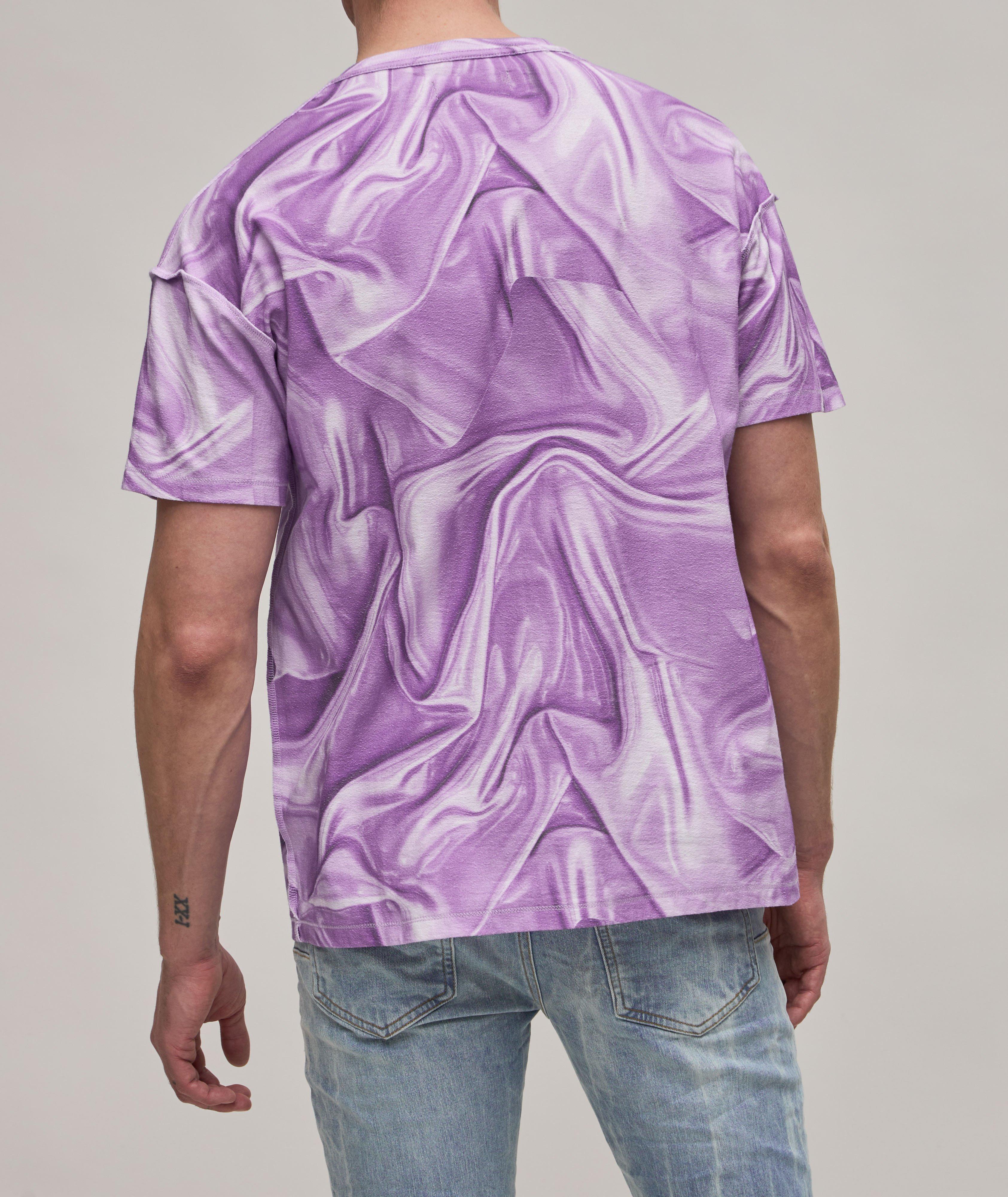 Allover Creased Print Cotton T-Shirt image 3