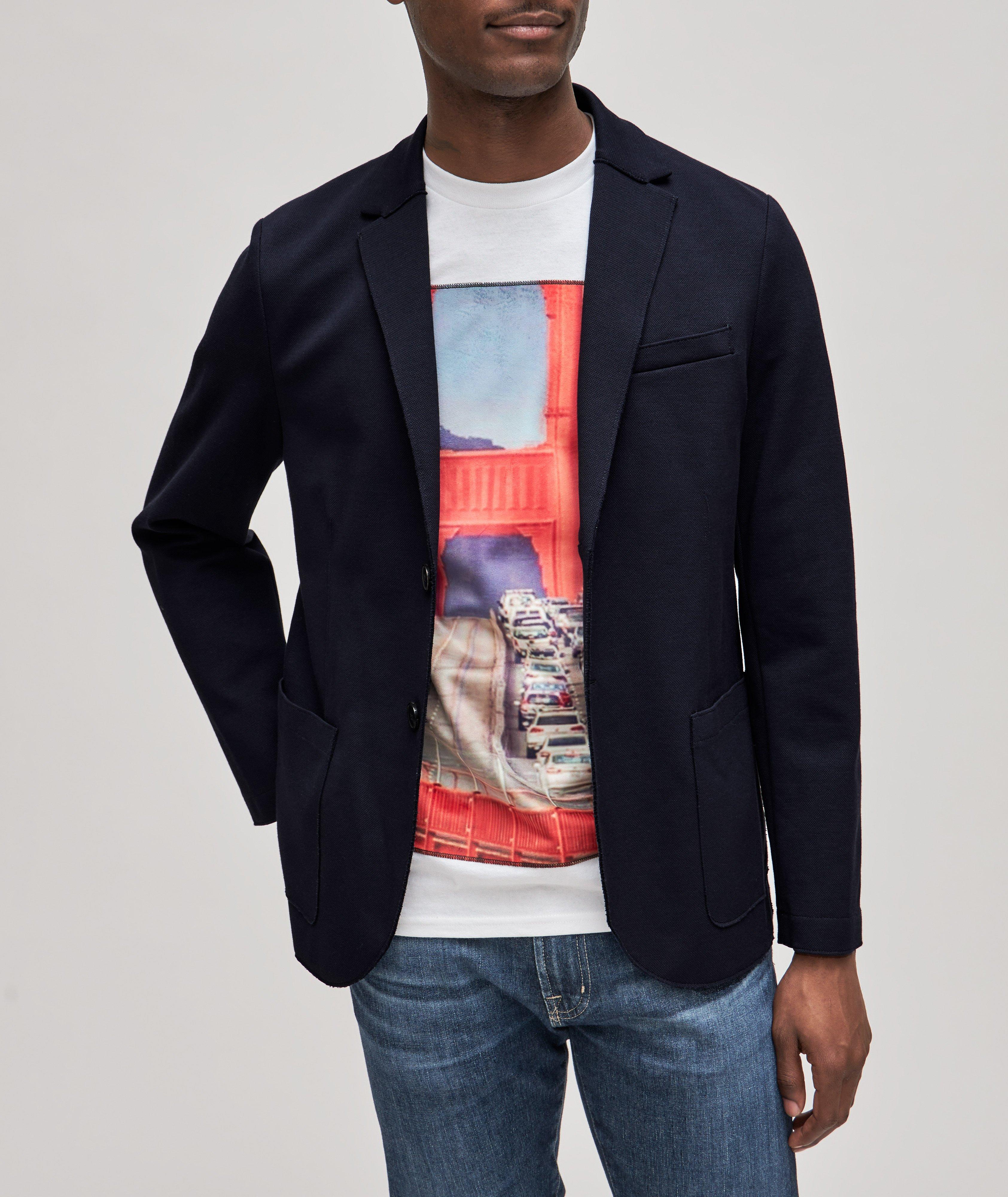 Unconstructed Stretch-Cotton Piqué Sports Jacket image 2