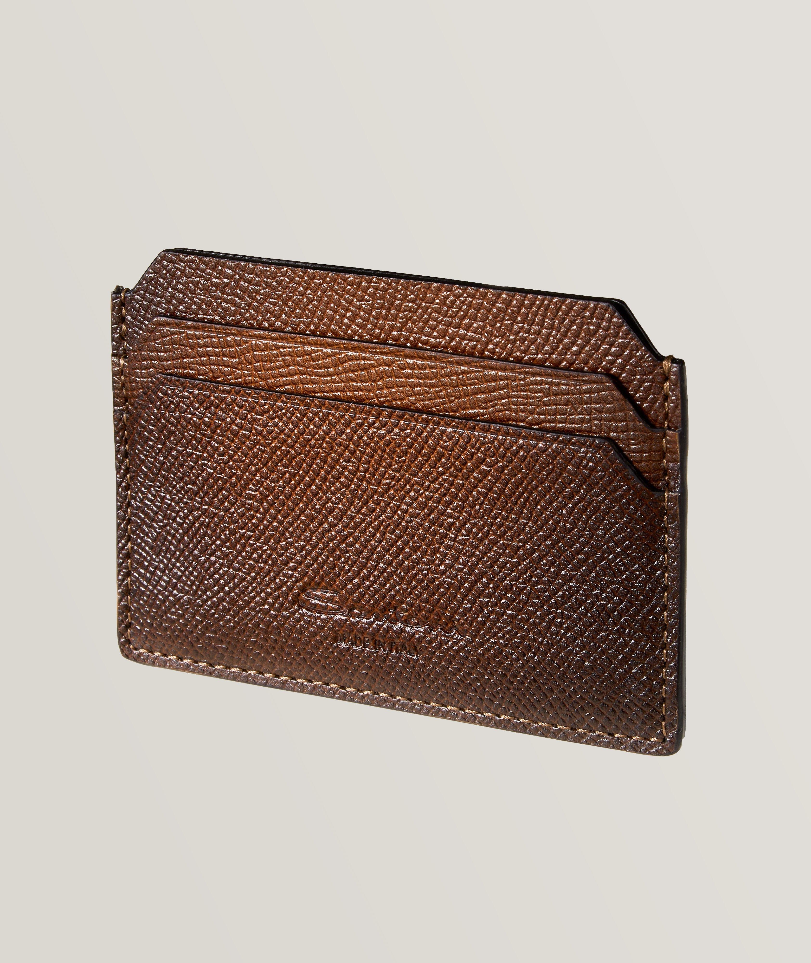 Air Burnished Grain Leather Card Holder