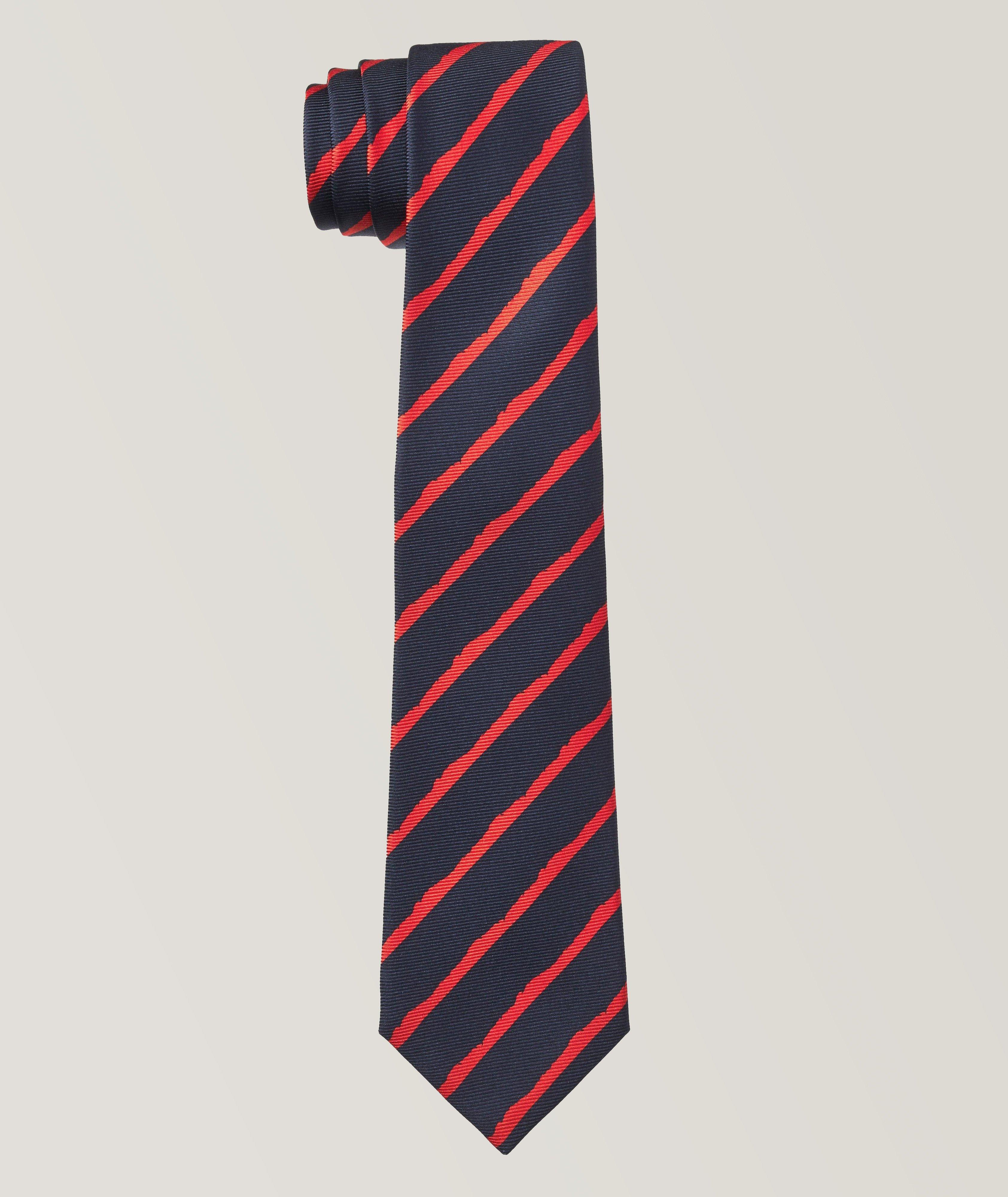 Striped Pattern Silk Tie