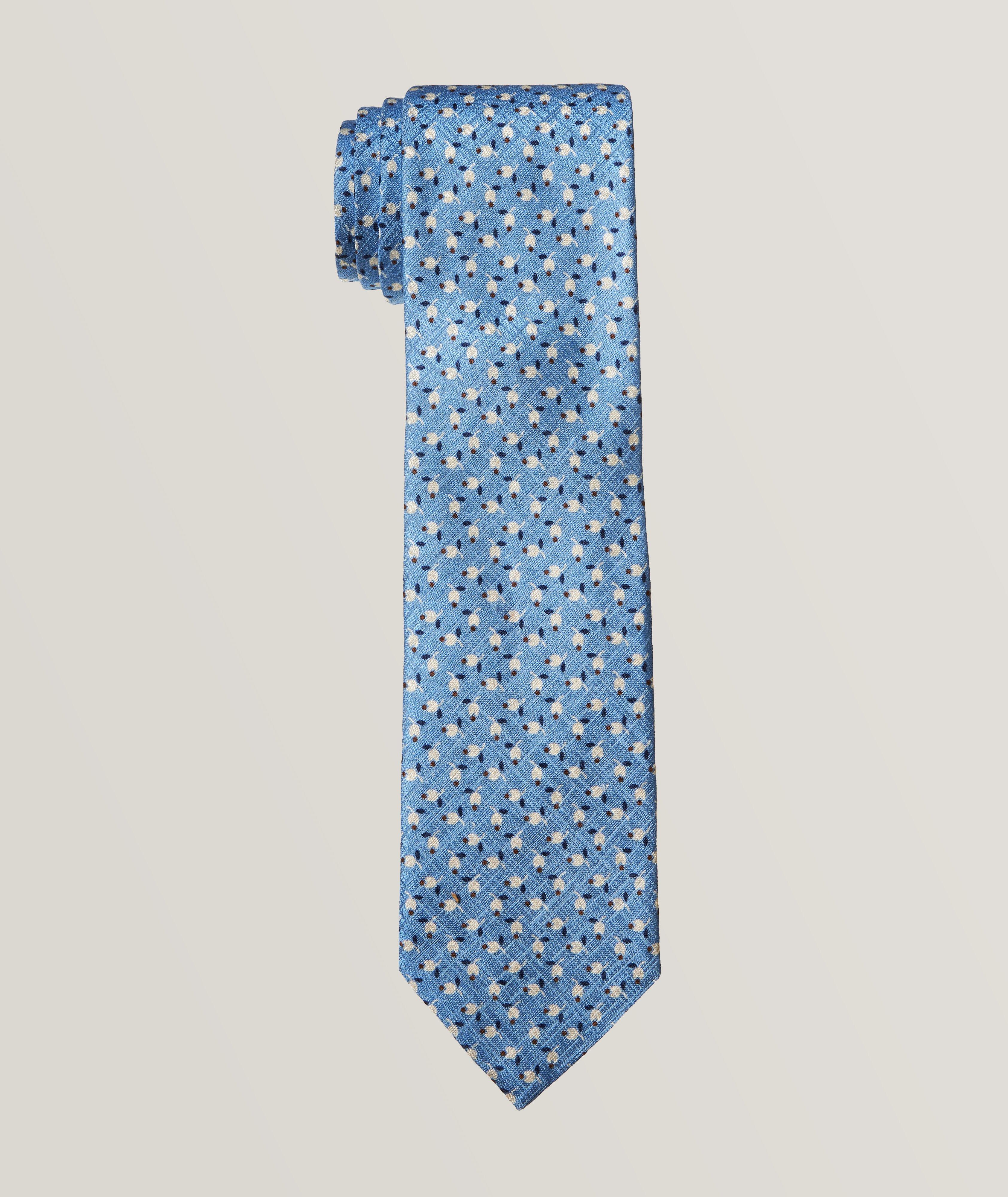 Floral Silk-Linen Tie
