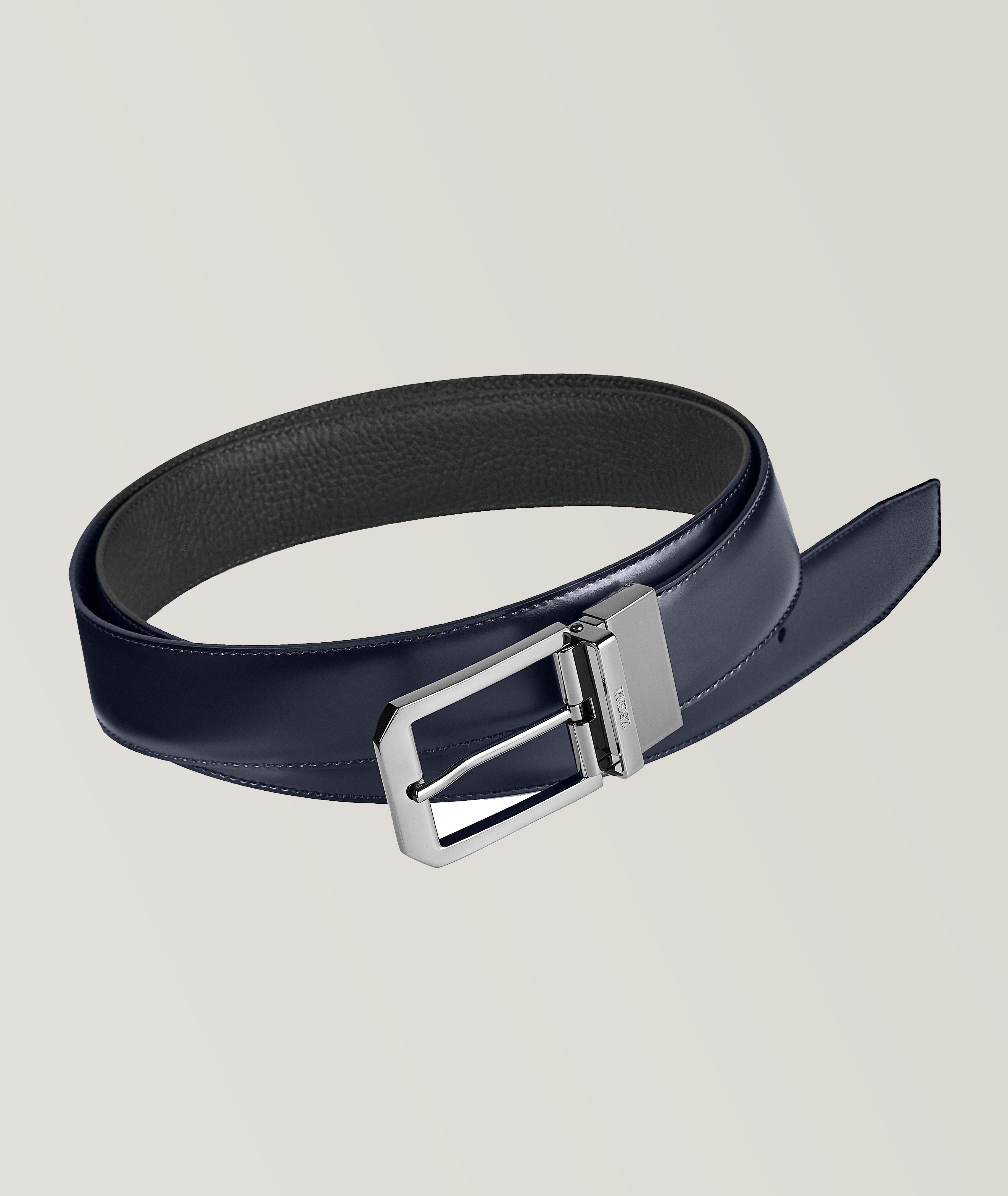 Reversible Leather Enamel Pin-Buckle Belt